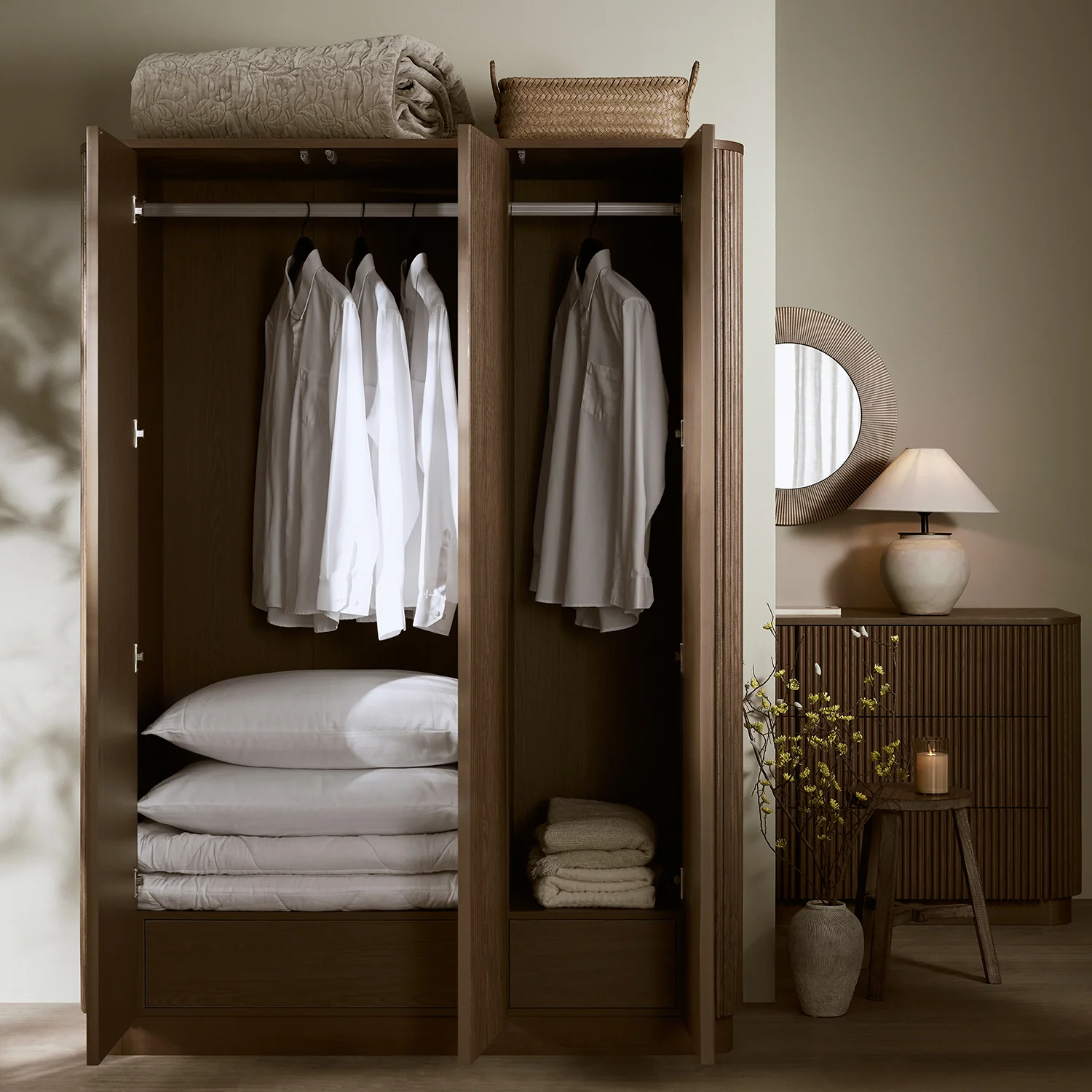 Maru Triple Wardrobe, Silver Oak - Image 3