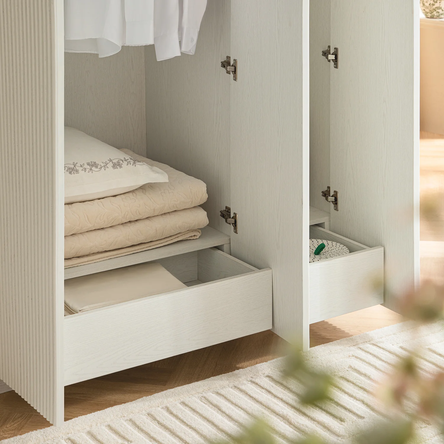 Maru Triple Wardrobe, Washed White - Image 6