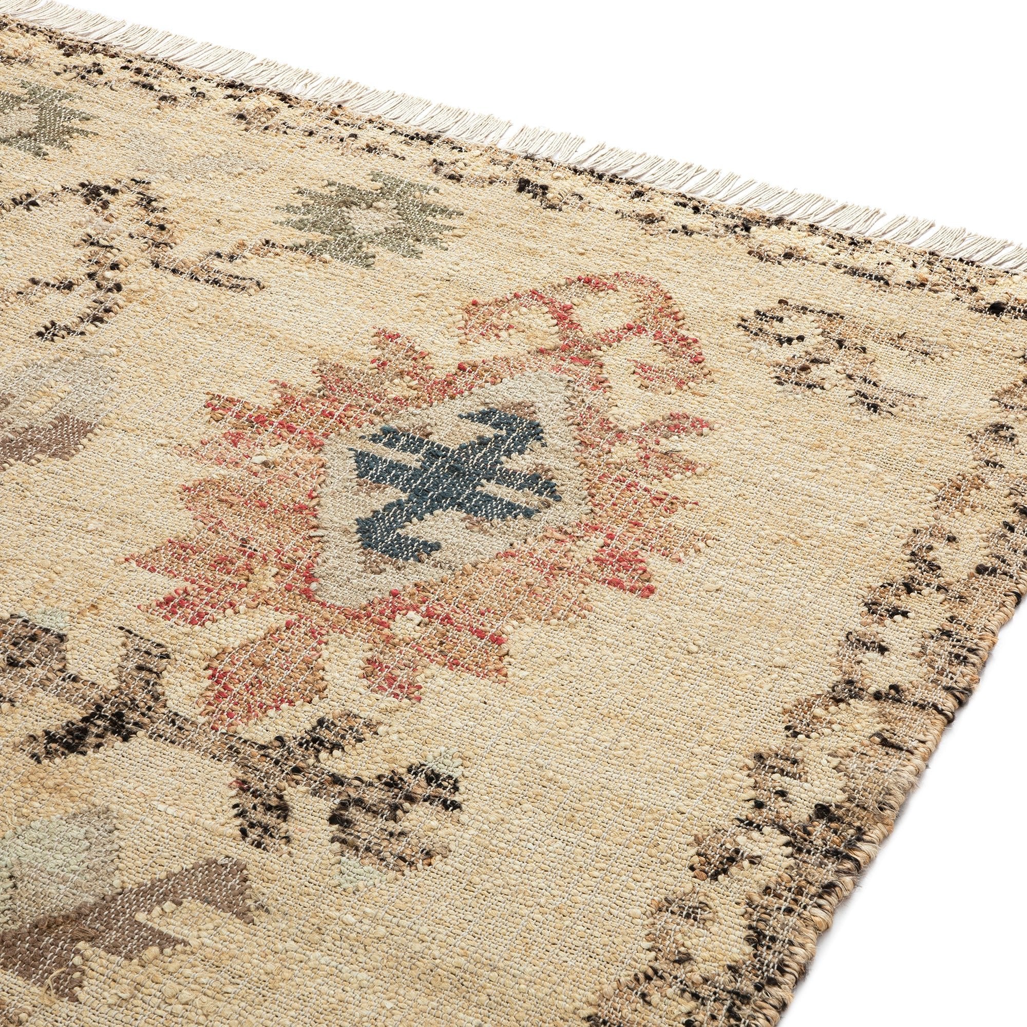 Matalya Kilim Handwoven Wool & Jute Cream Rug - Image 5