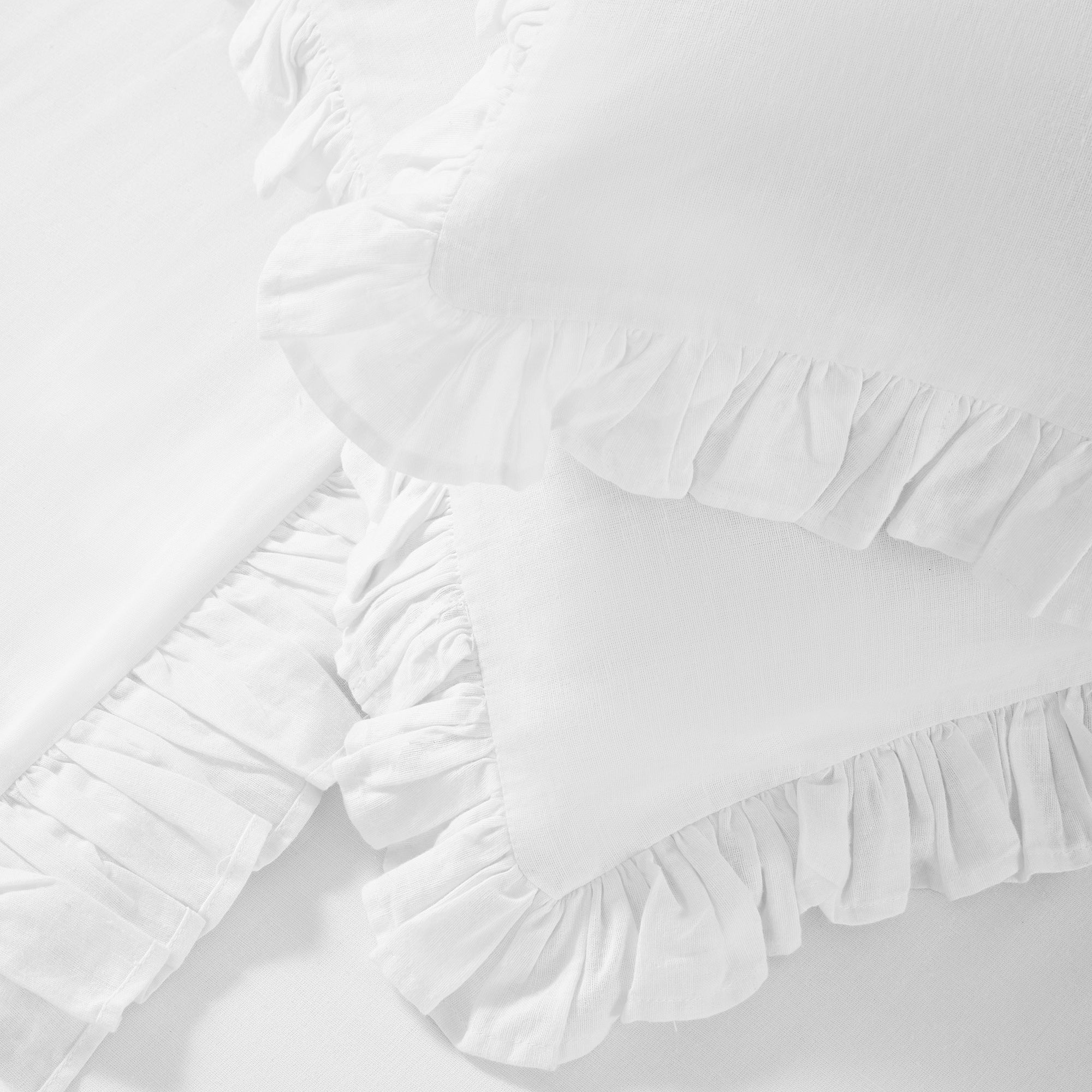 Matilda White Ruffle Linen Blend Duvet Set - Image 9