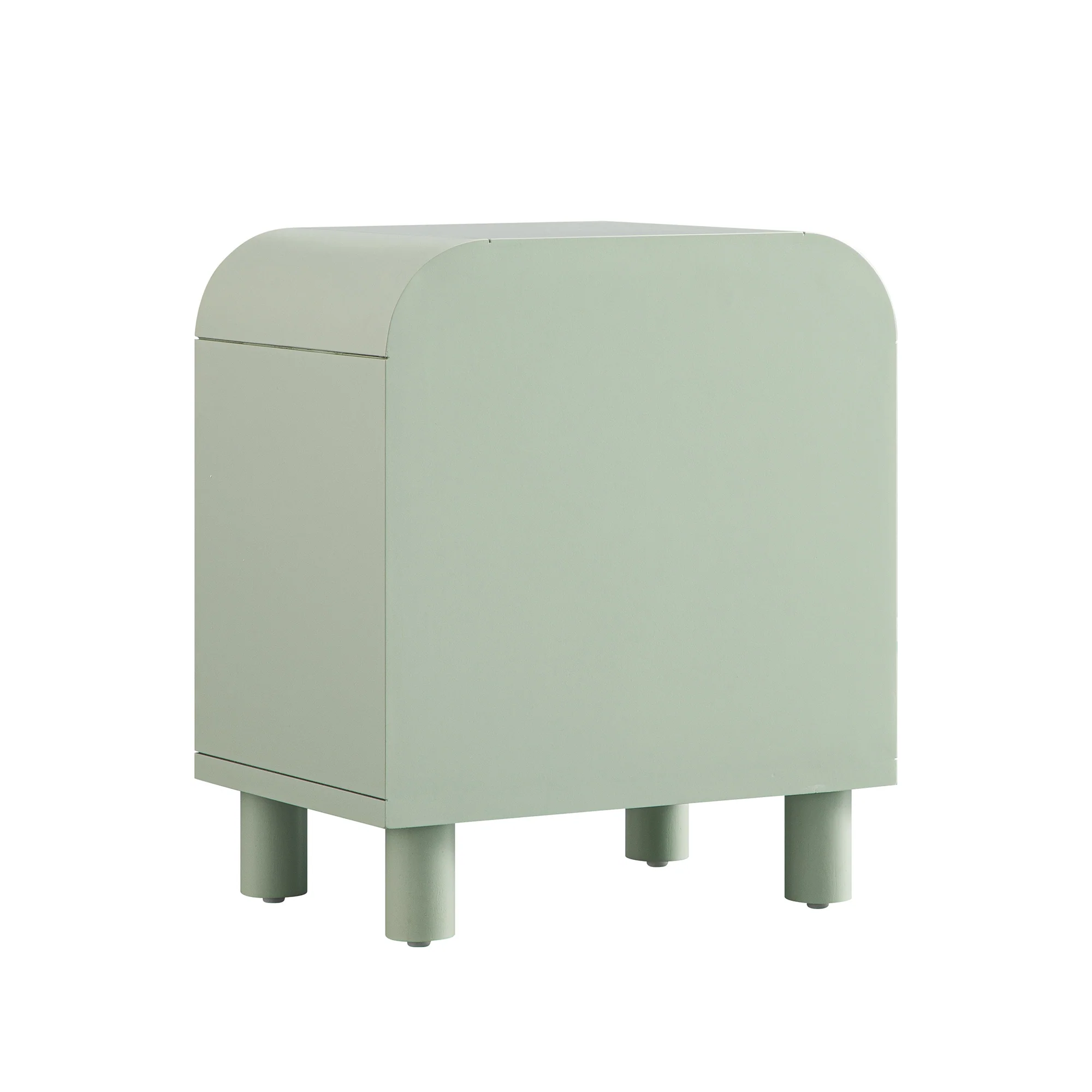 Maude 1 Drawer Bedside Table, Muted Pistachio Ash with Raffia - Image 11