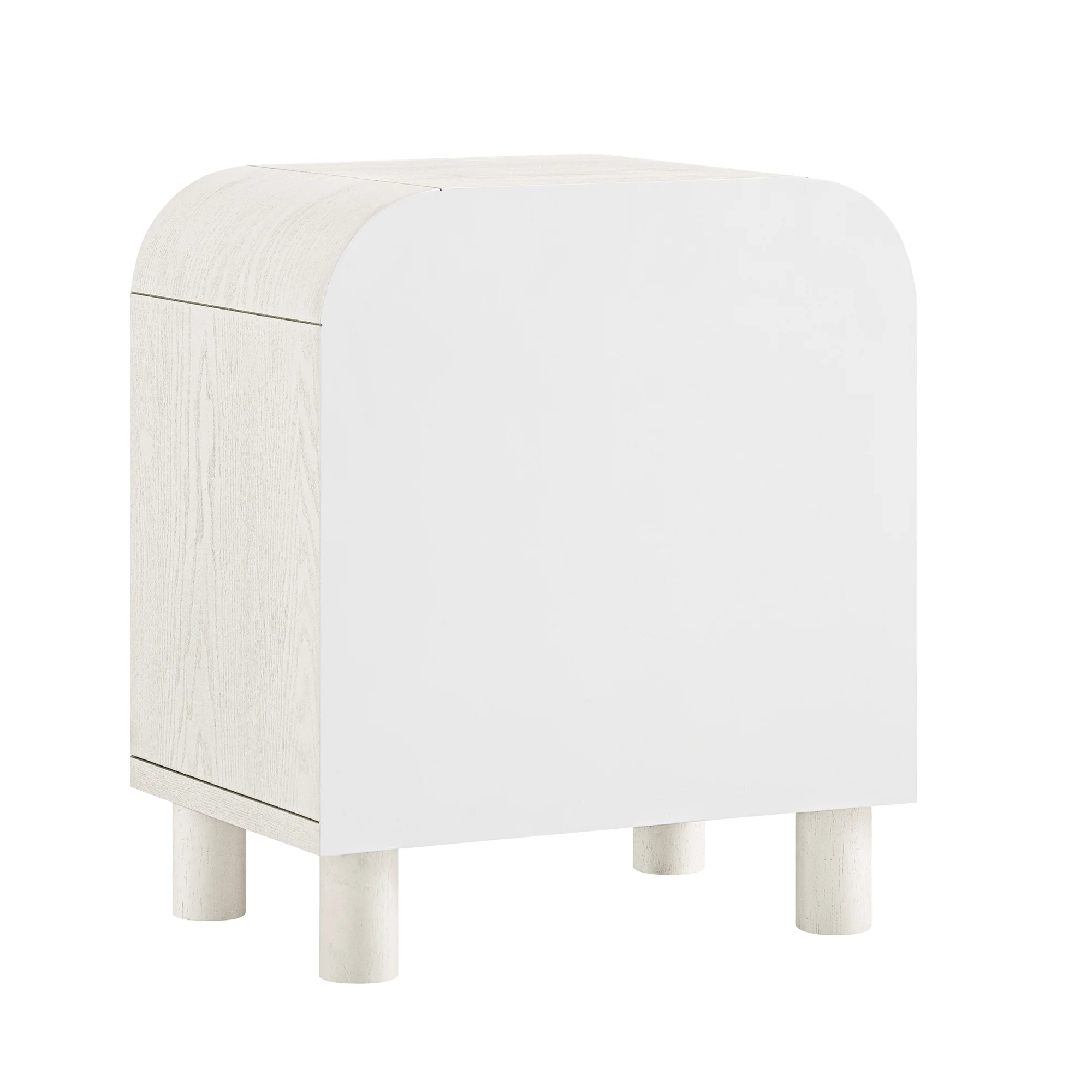Maude 1 Drawer Bedside Table, Washed White Ash - Image 11