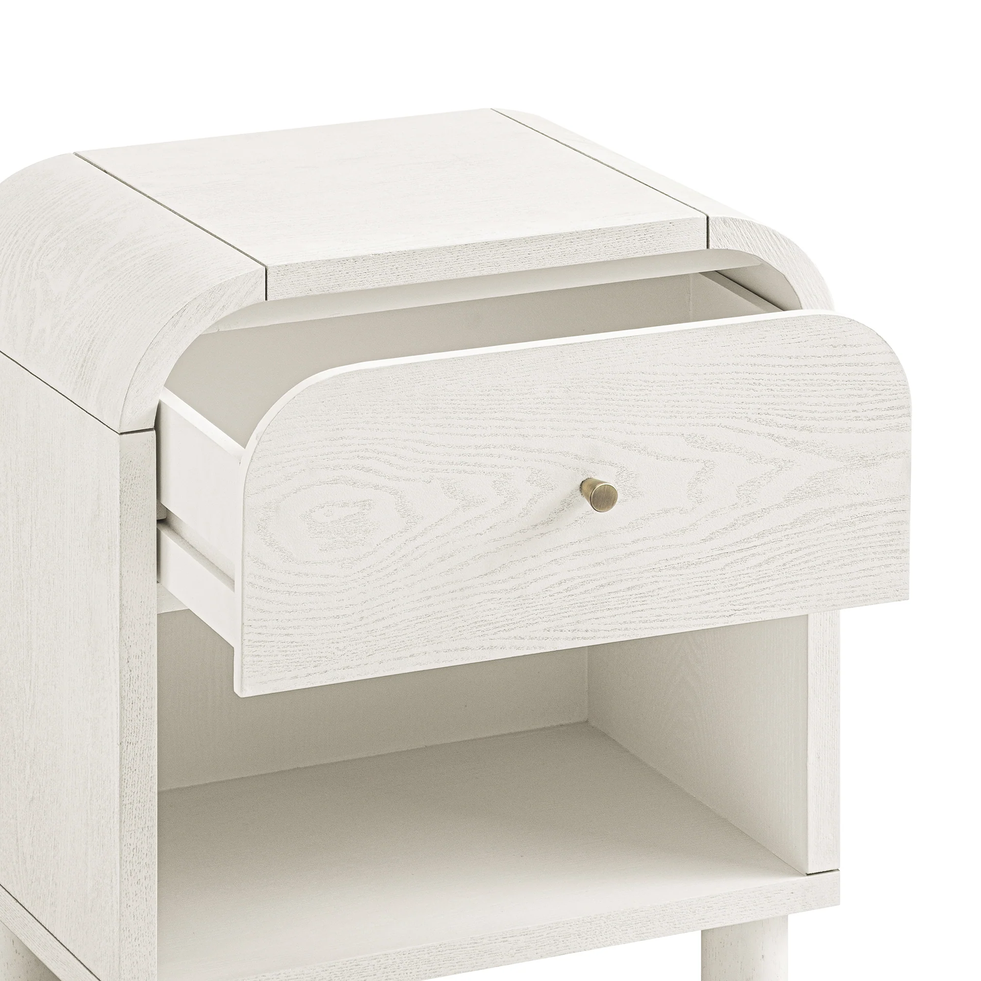 Maude 1 Drawer Bedside Table, Washed White Ash - Image 13