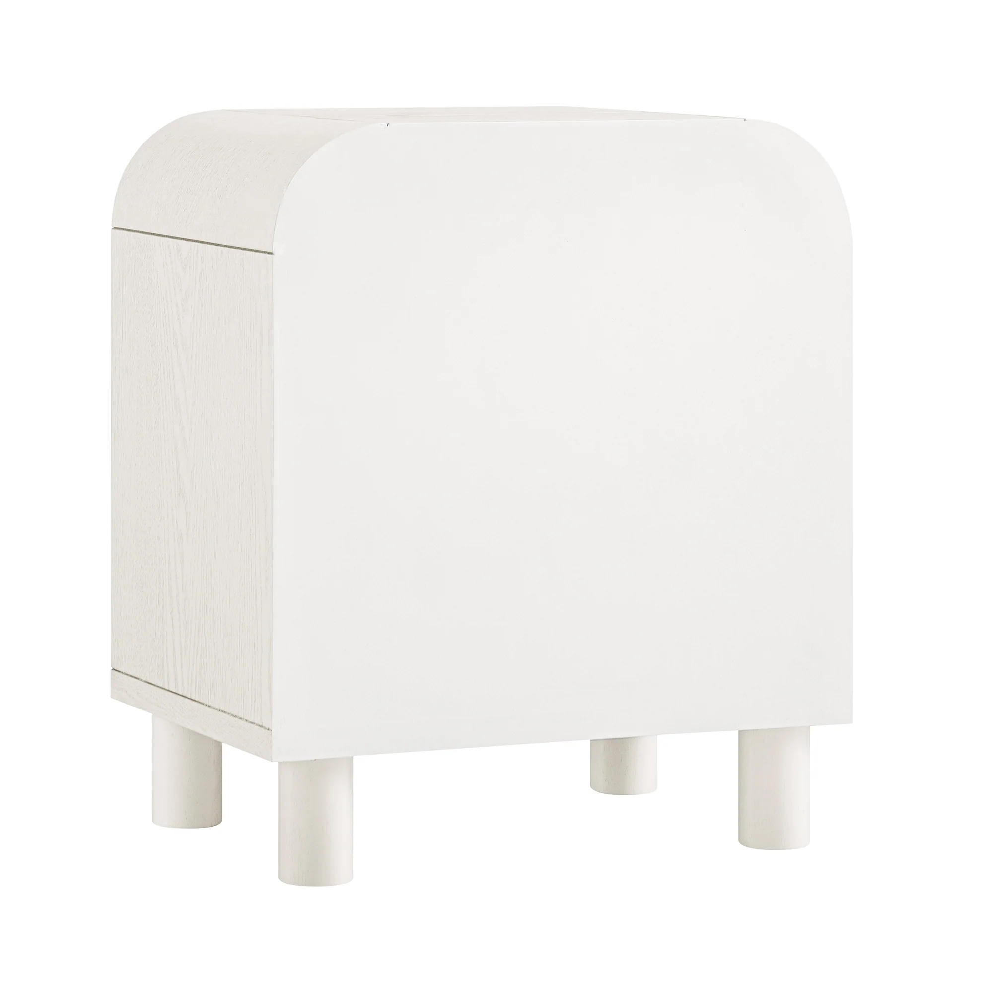 Maude 1 Drawer Bedside Table, Washed White Ash with Raffia - Image 11
