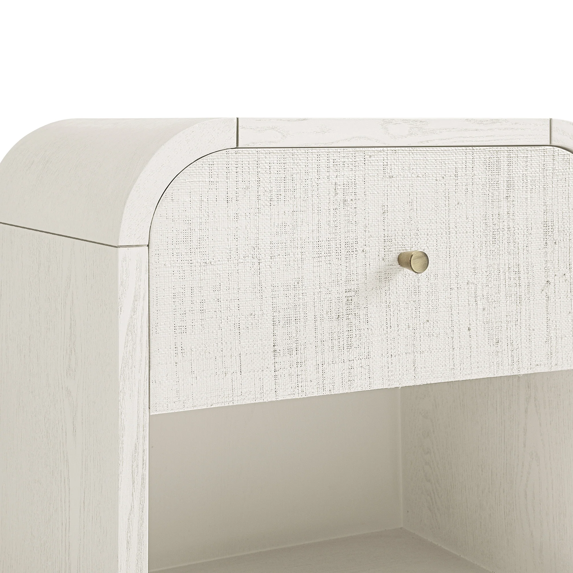 Maude 1 Drawer Bedside Table, Washed White Ash with Raffia - Image 14