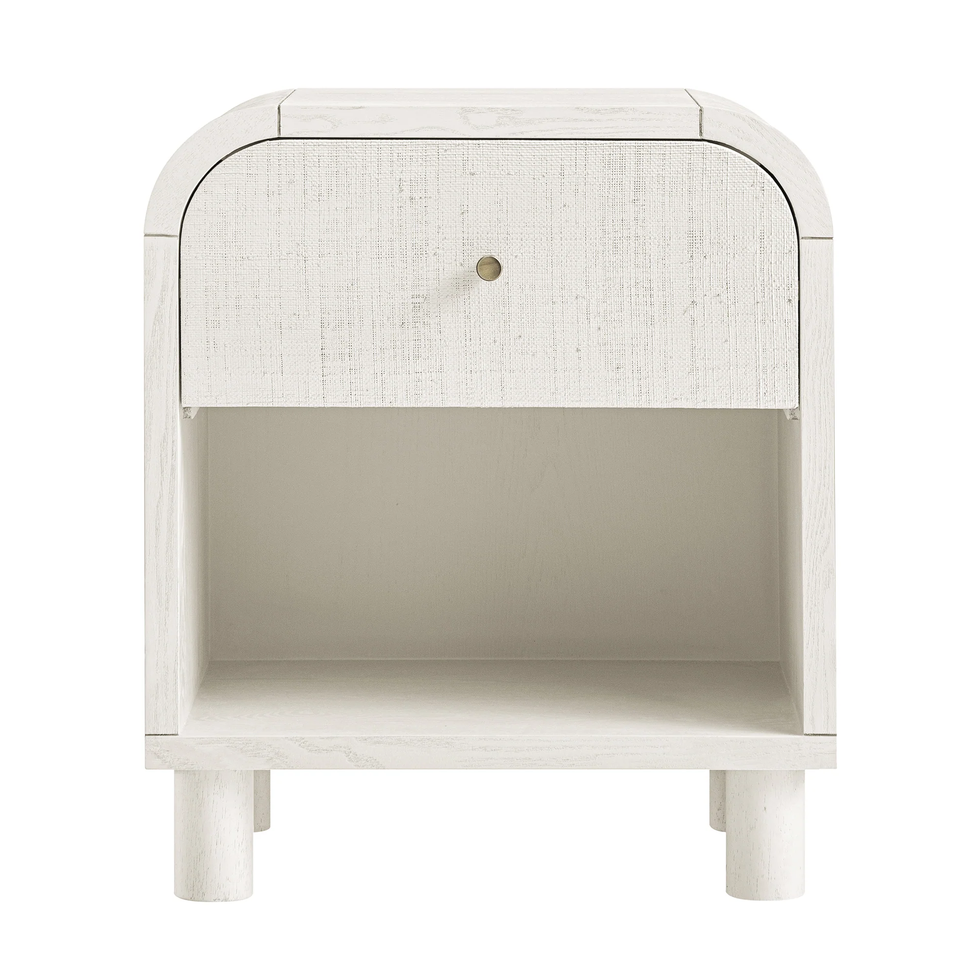 Maude 1 Drawer Bedside Table, Washed White Ash with Raffia - Image 5