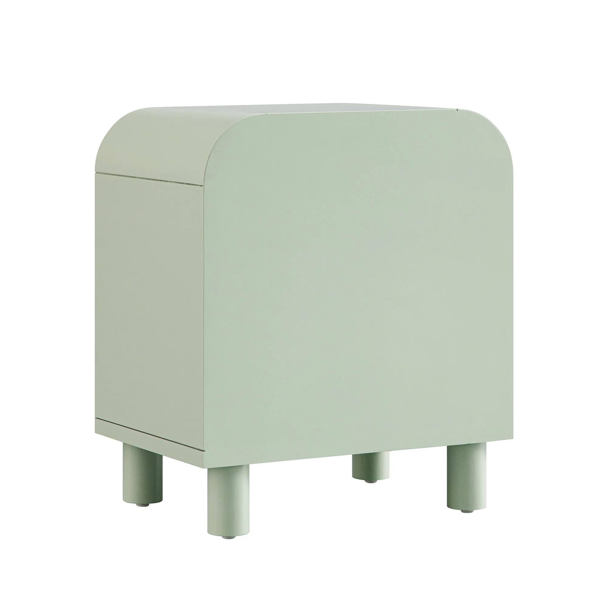 Maude 2 Drawer Bedside Table, Muted Pistachio Ash with Raffia - Image 11