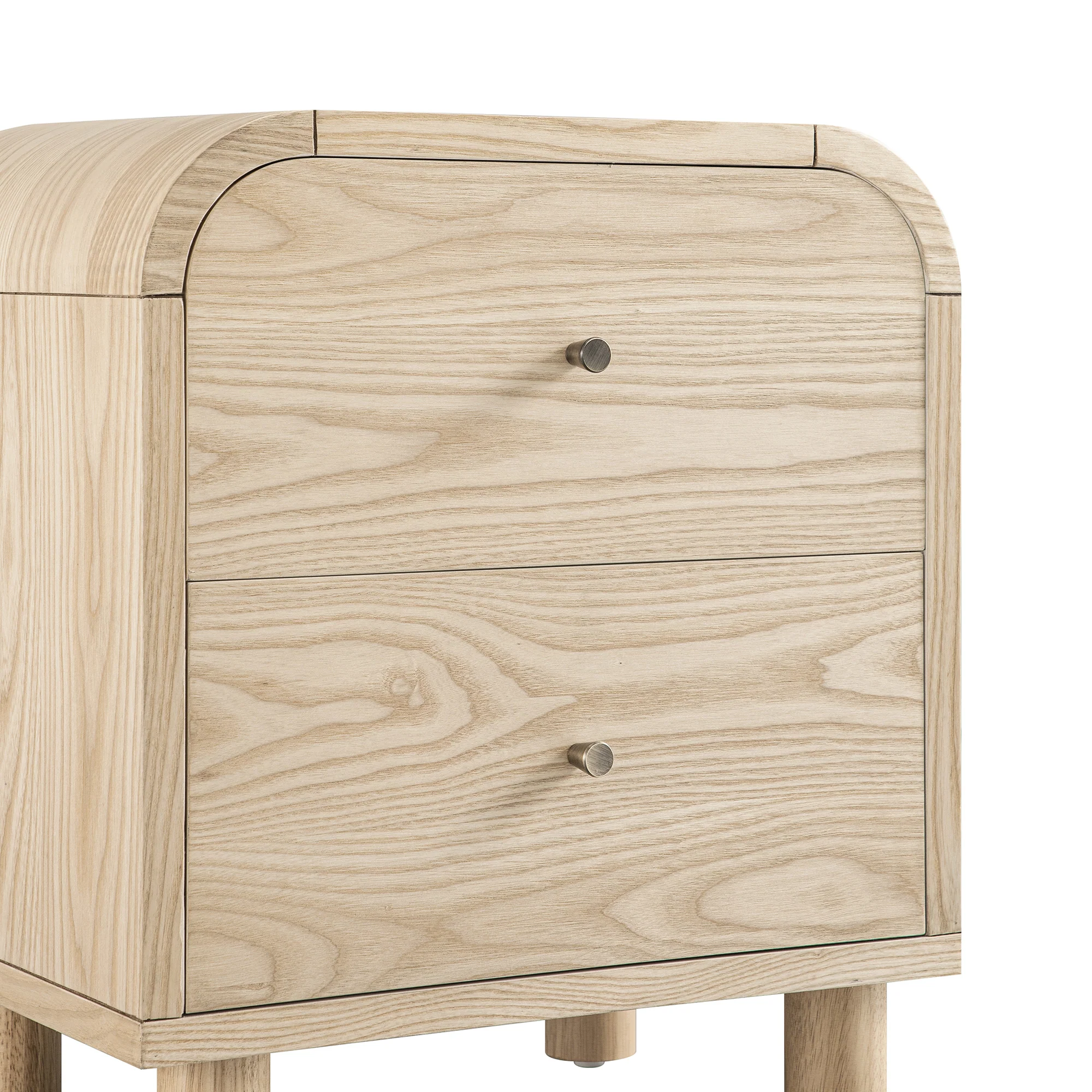 Maude 2 Drawer Bedside Table, Natural Ash - Image 12