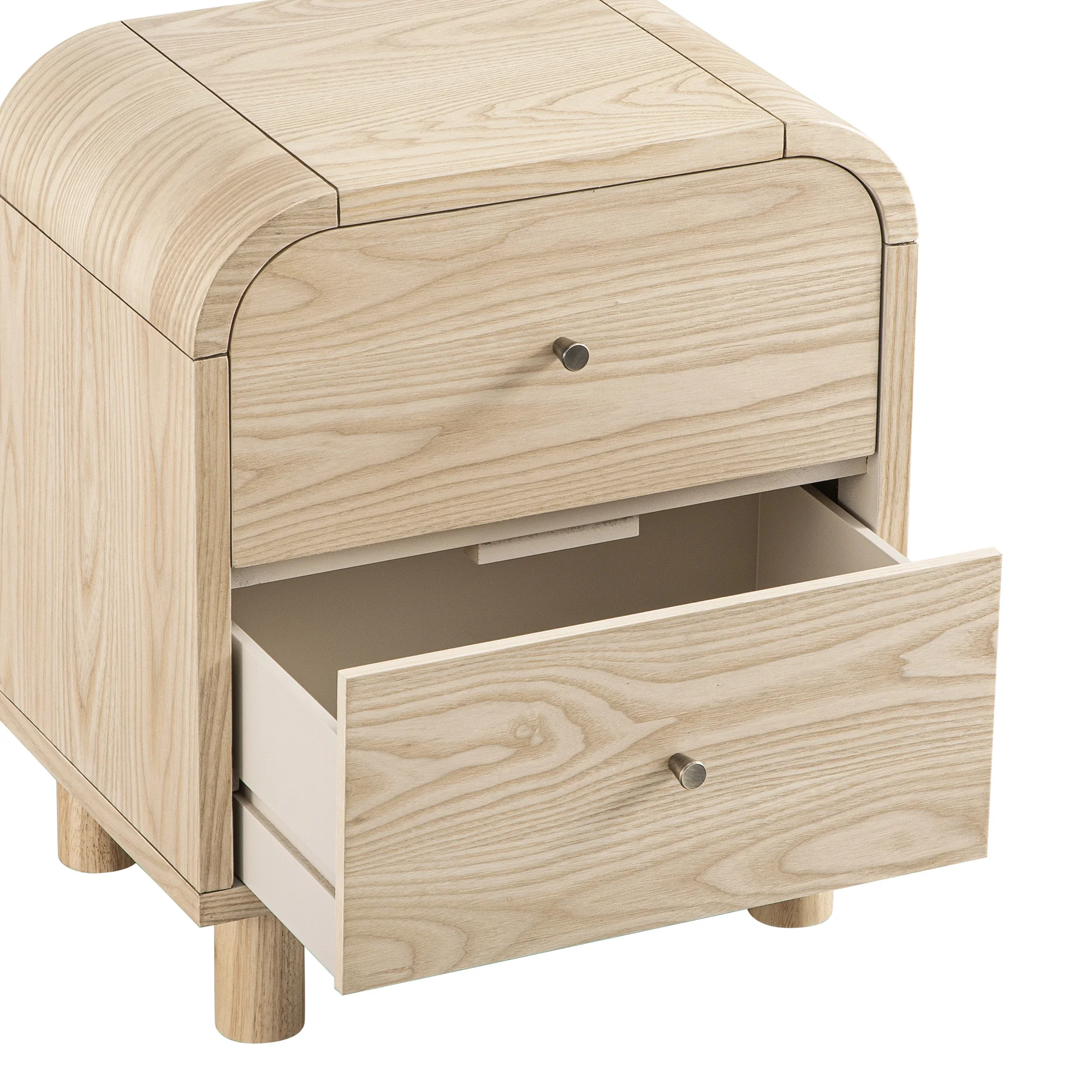 Maude 2 Drawer Bedside Table, Natural Ash - Image 13
