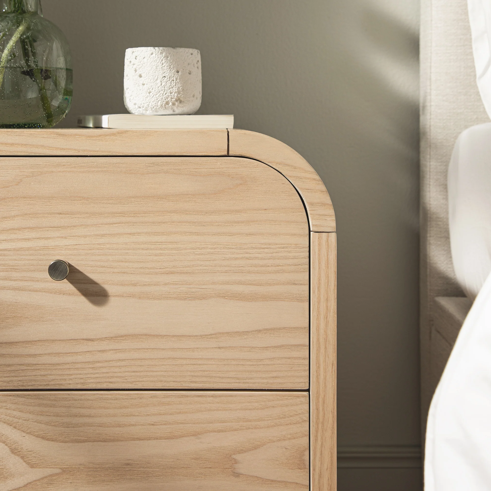 Maude 2 Drawer Bedside Table, Natural Ash - Image 4