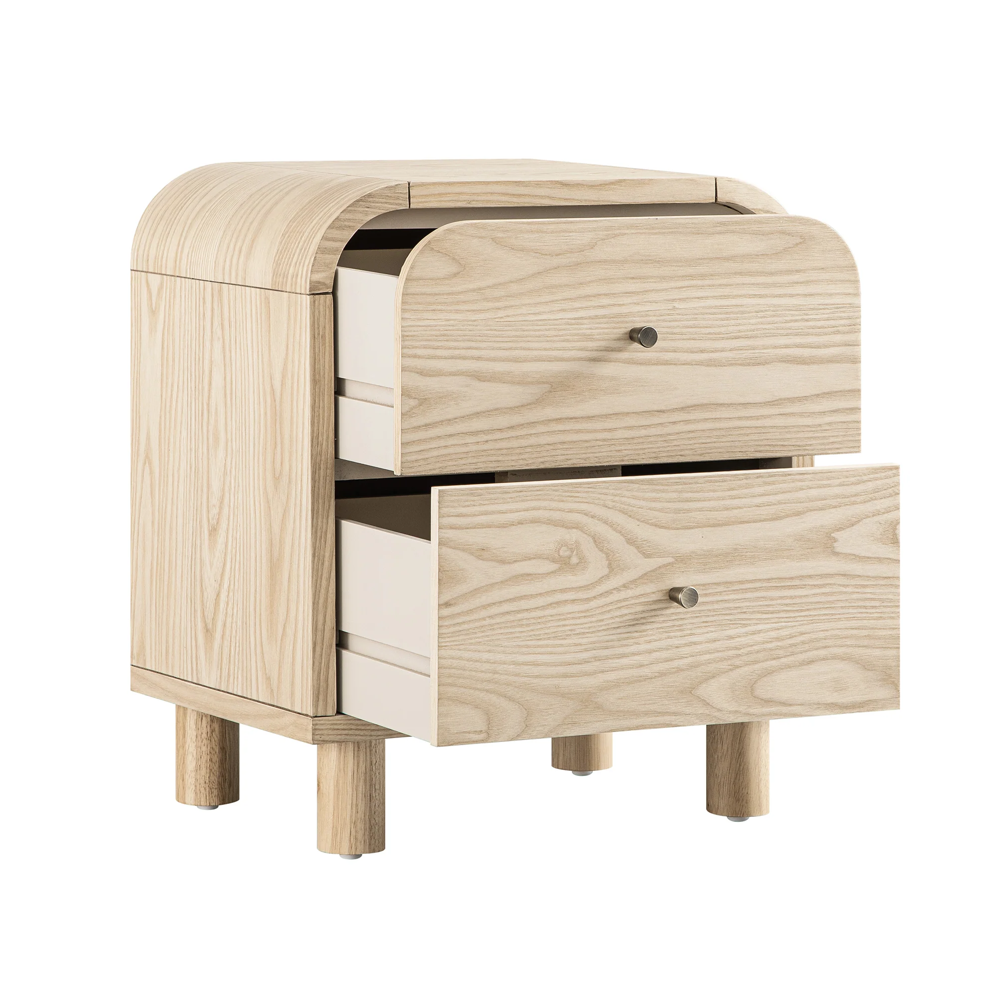 Maude 2 Drawer Bedside Table, Natural Ash - Image 9