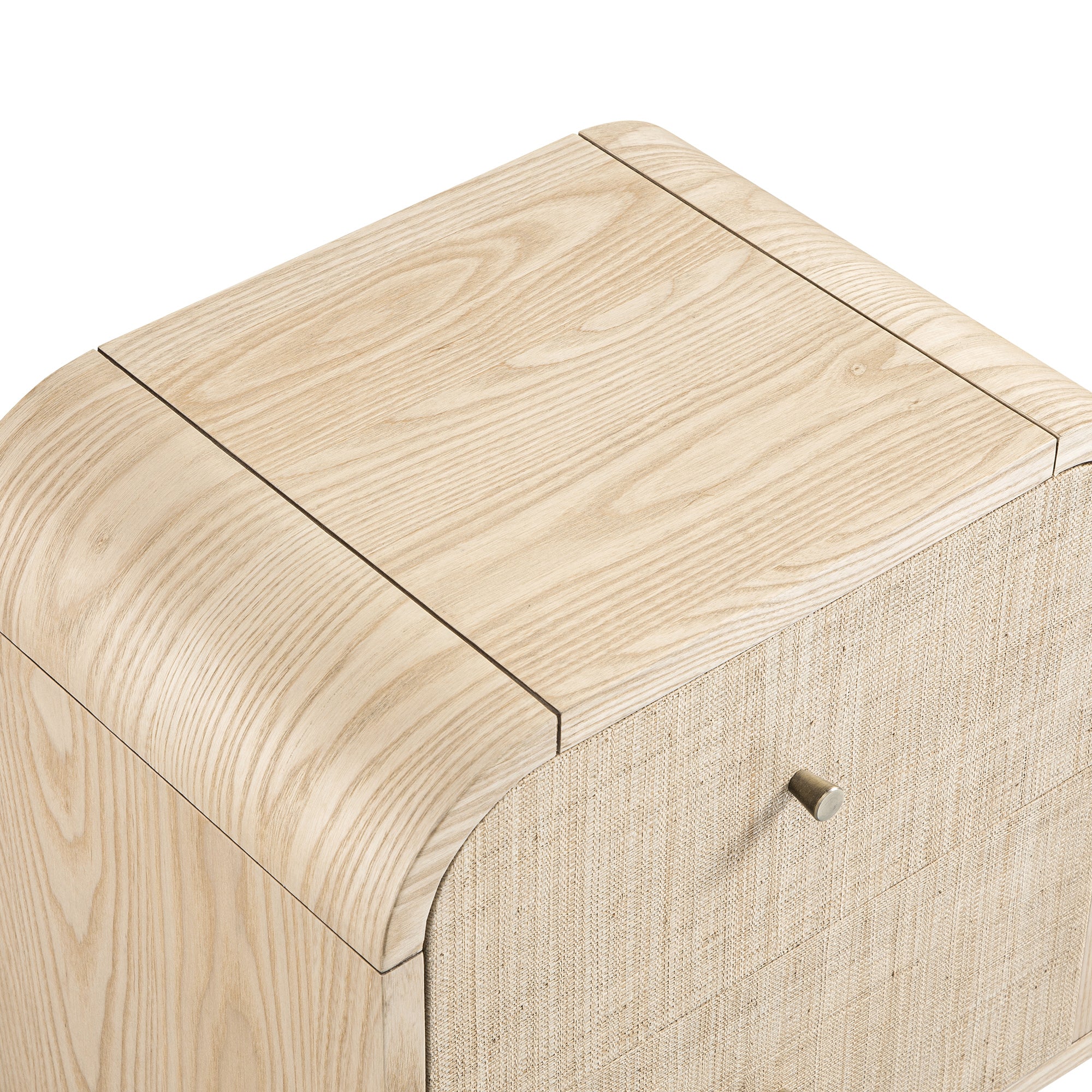 Maude 2 Drawer Bedside Table, Natural Ash with Raffia - Image 11