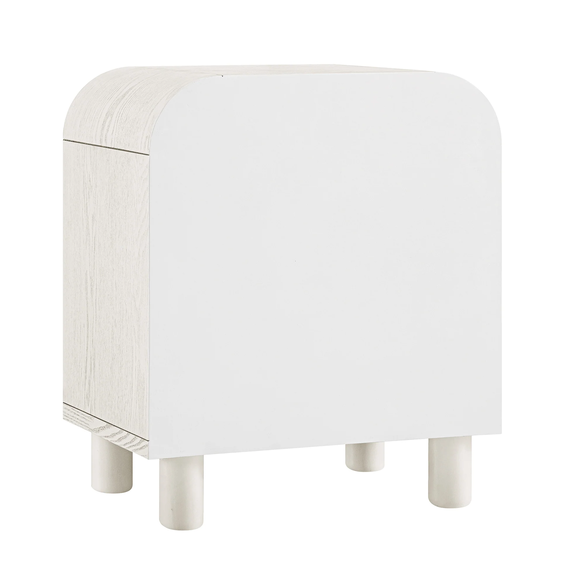 Maude 2 Drawer Bedside Table, Washed White Ash - Image 11