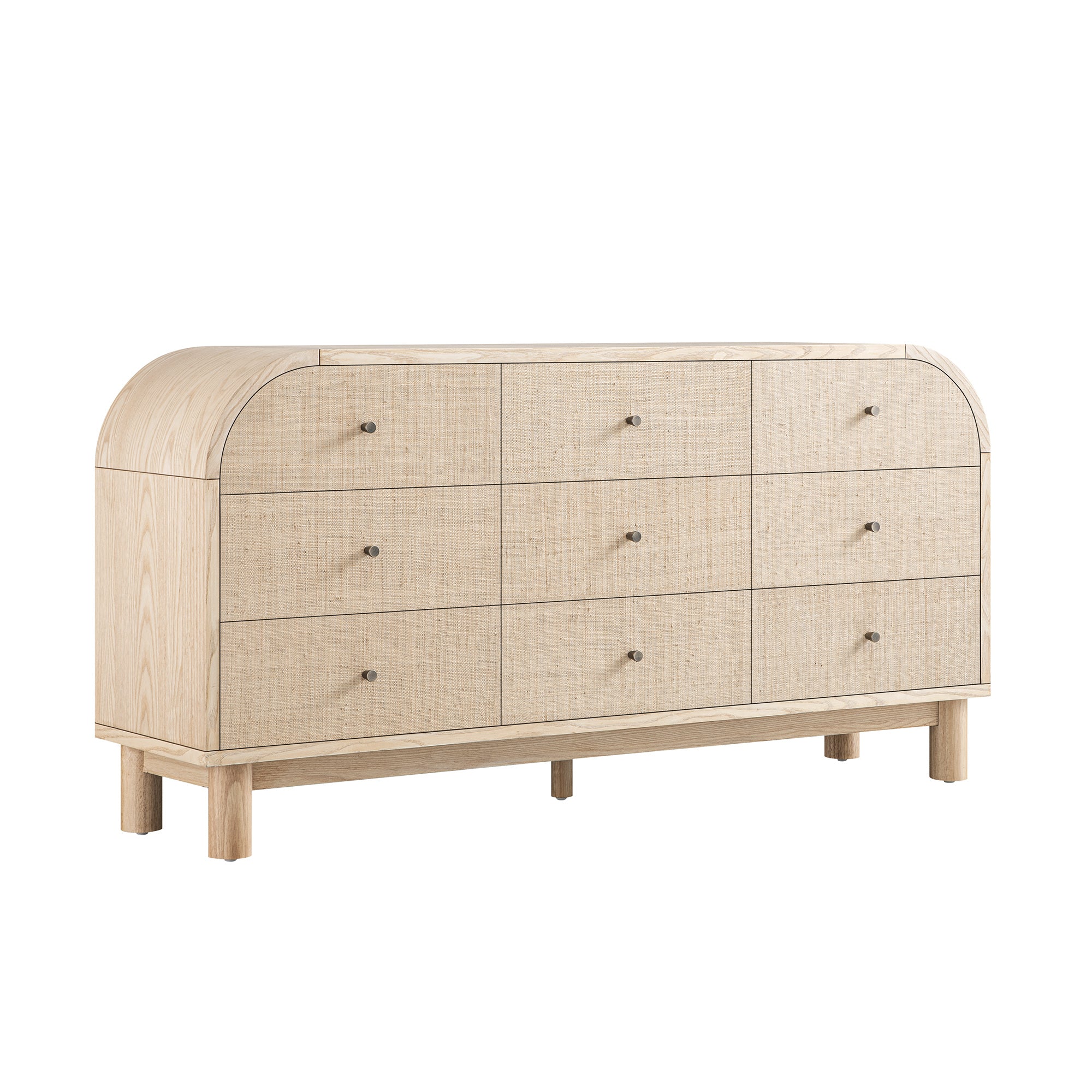 Maude 9 Drawer Chest, Natural Ash with Raffia - Image 7