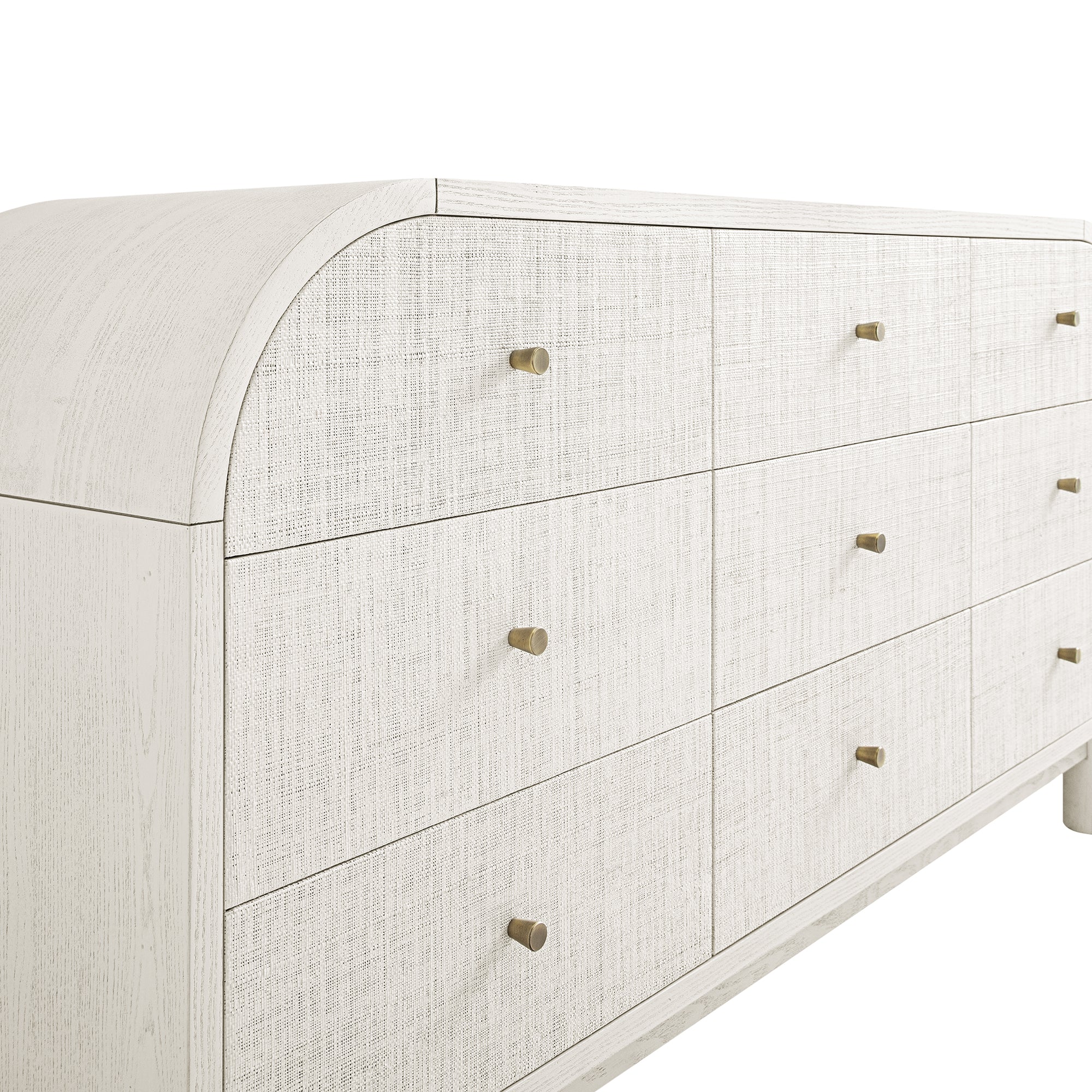 Maude 9 Drawer Chest, Washed White Ash with Raffia - Image 15