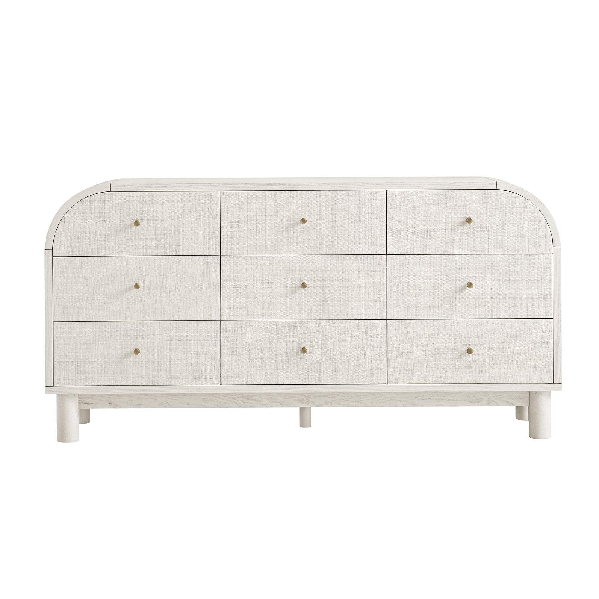 Maude 9 Drawer Chest, Washed White Ash with Raffia - Image 7