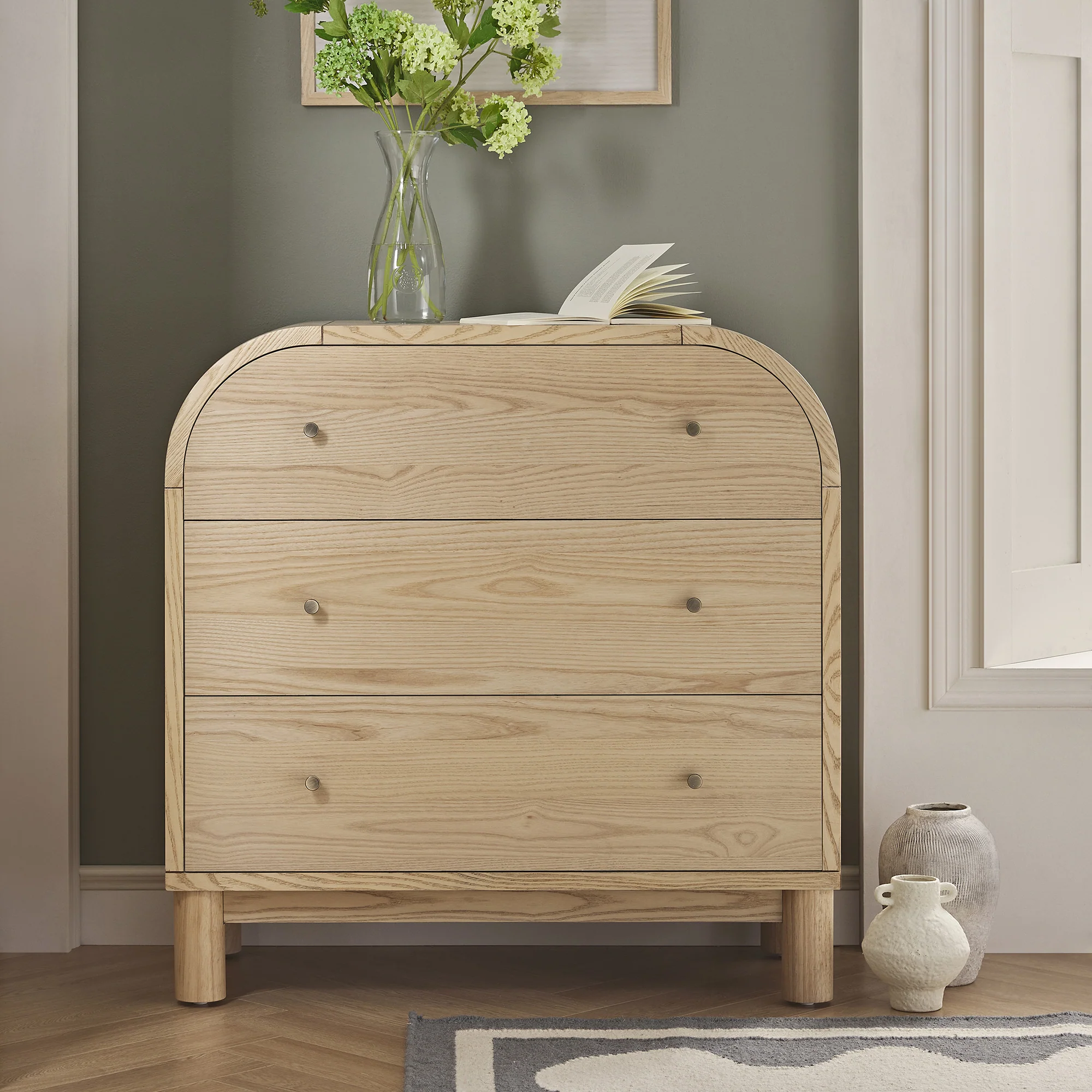 Maude Chest of 3 Drawers, Natural Ash - Image 2