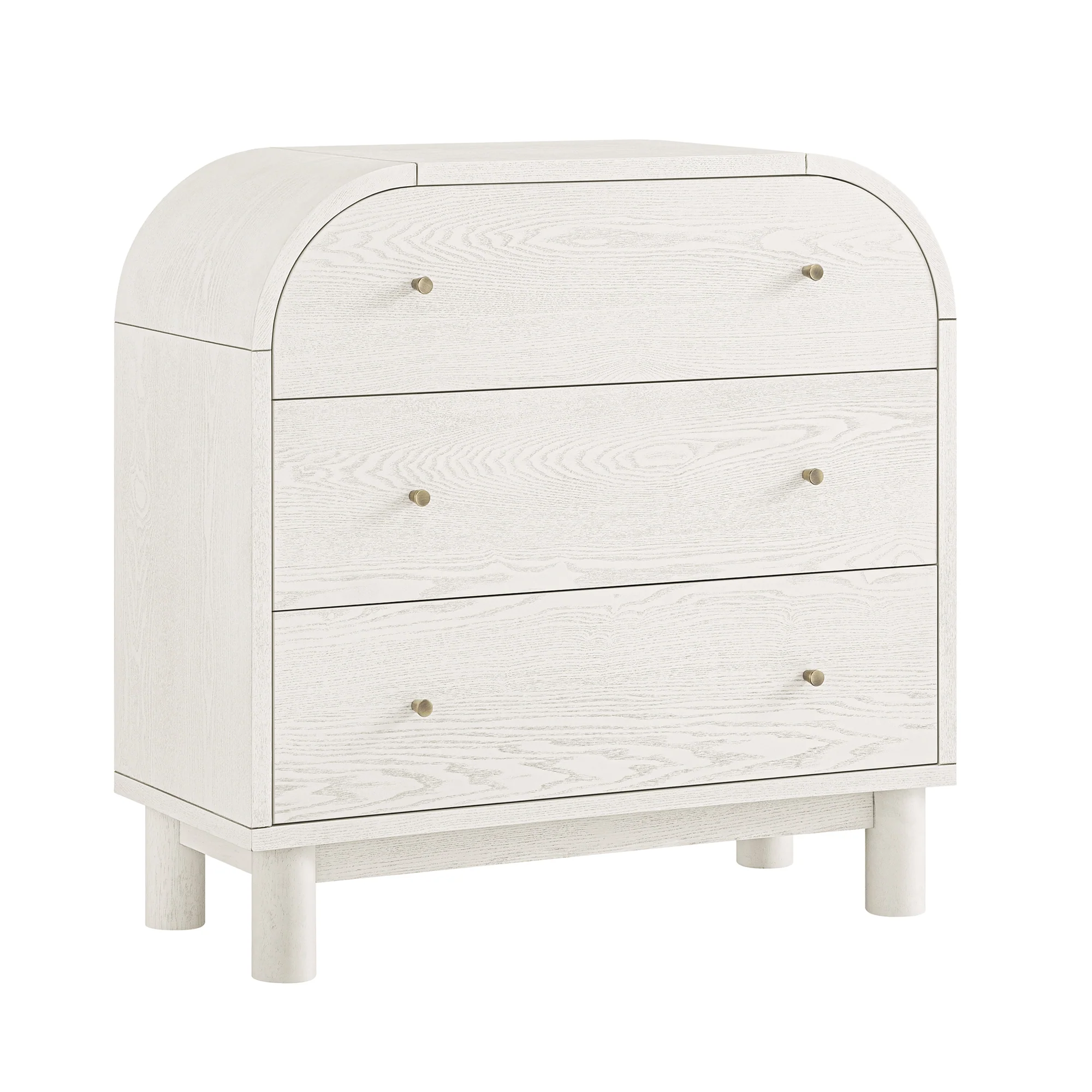Maude Chest of 3 Drawers, Washed White Ash - Image 5