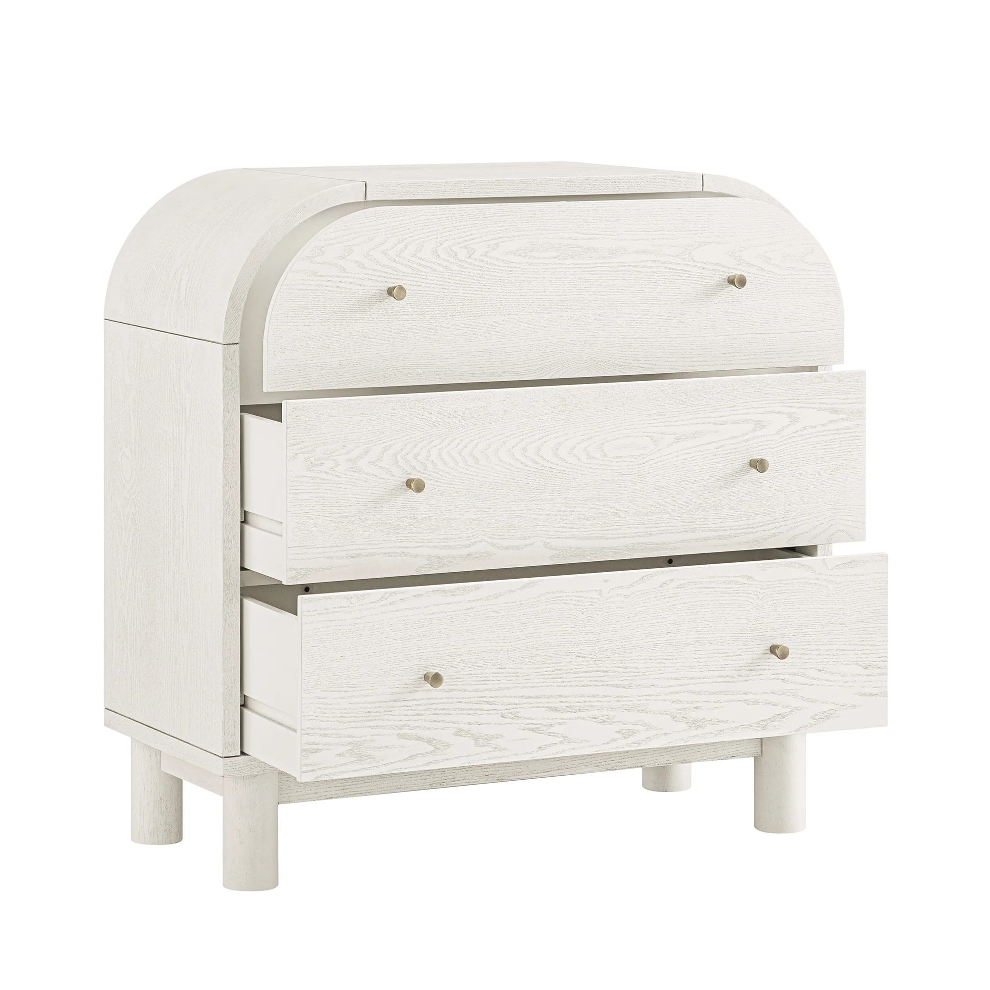 Maude Chest of 3 Drawers, Washed White Ash - Image 8