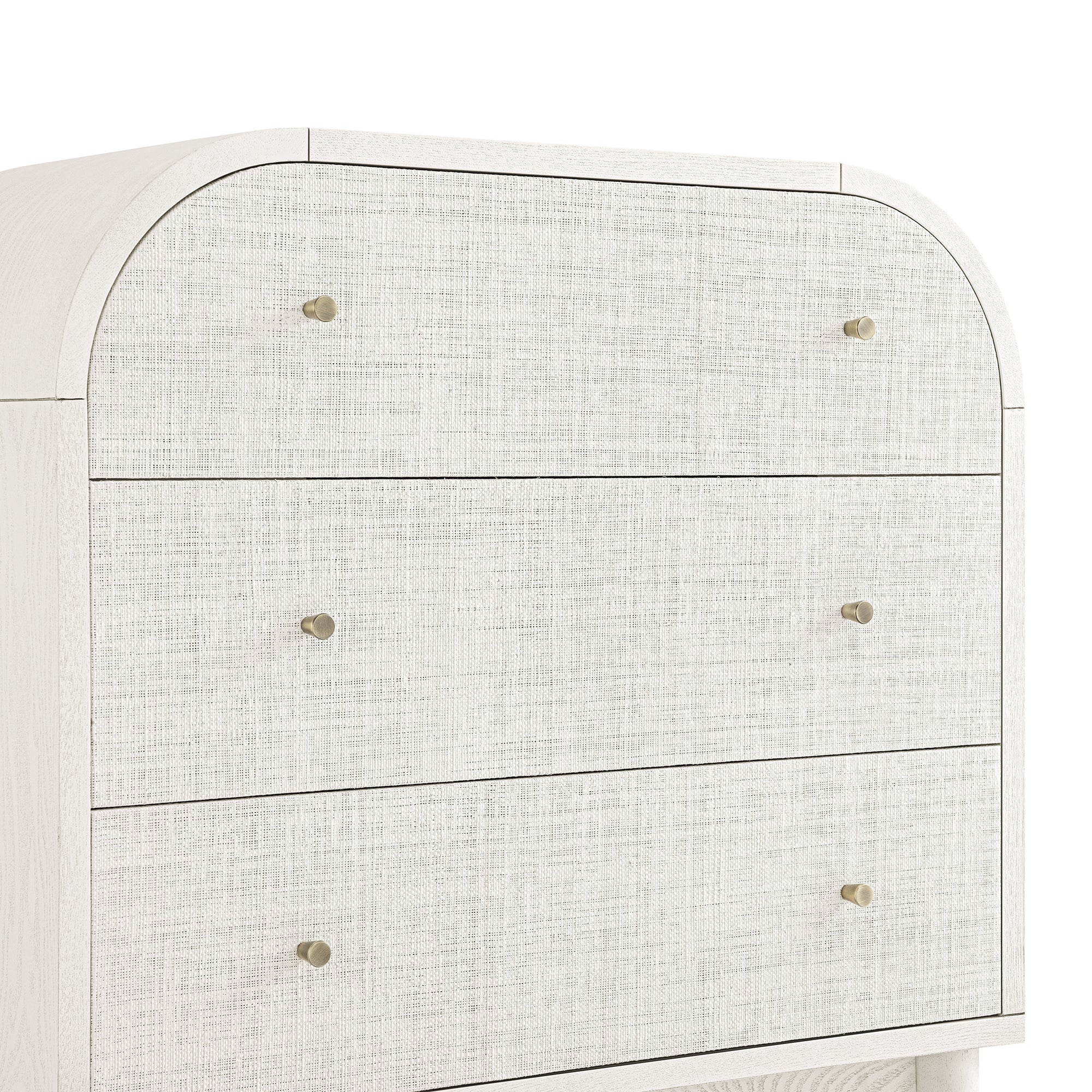 Maude Chest of 3 Drawers, Washed White Ash with Raffia - Image 13