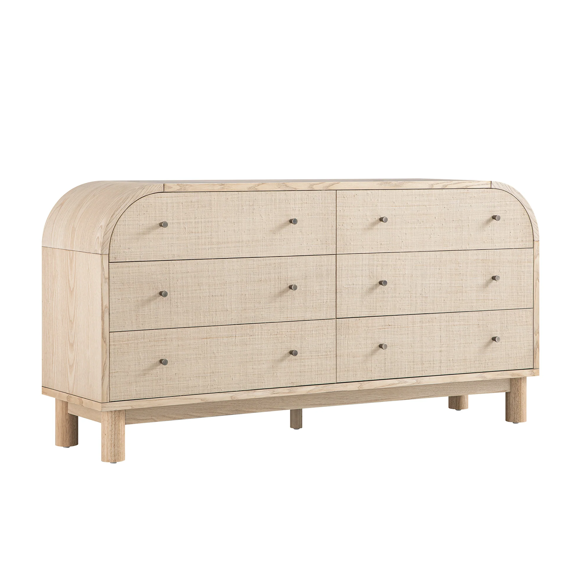 Maude Chest of 6 Drawers, Natural Ash with Raffia - Image 2