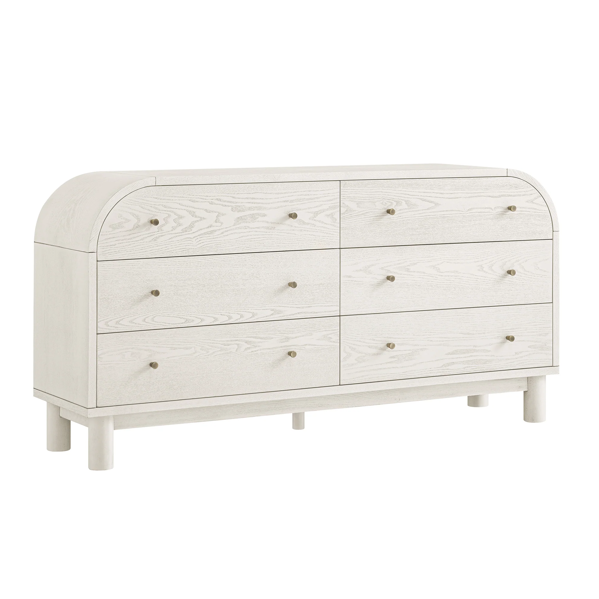 Maude Chest of 6 Drawers, Washed White Ash - Image 5