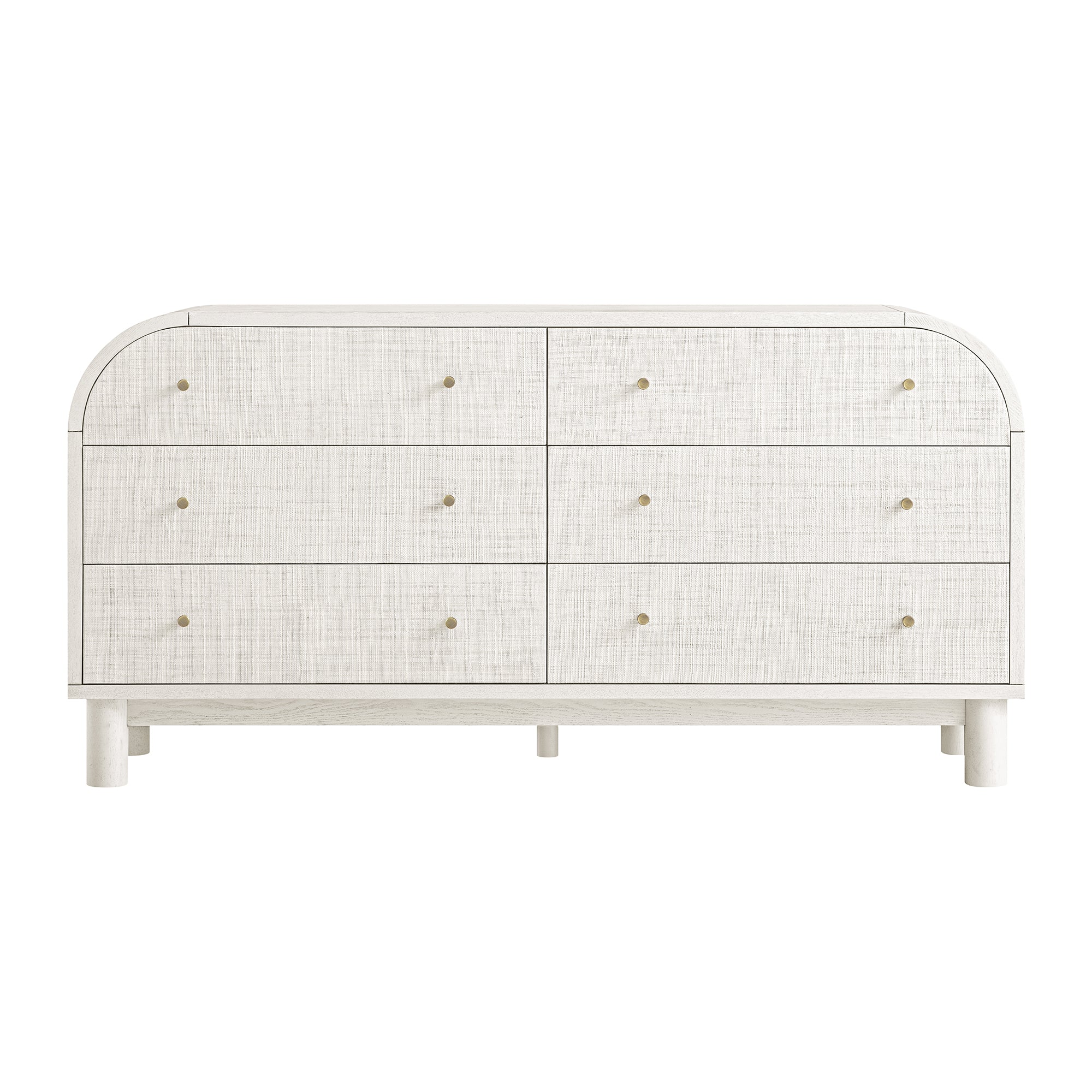 Maude Chest of 6 Drawers, Washed White Ash with Raffia - Image 5