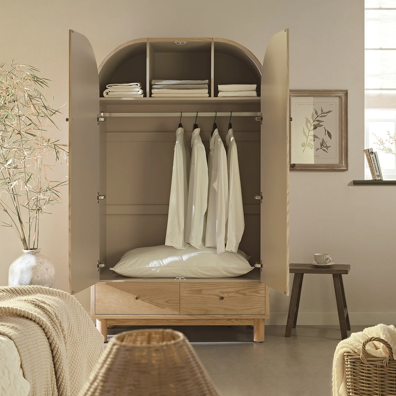 Maude Double Wardrobe, Natural Ash - Image 3