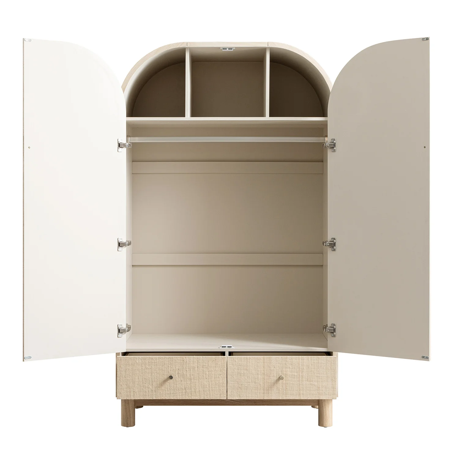 Maude Double Wardrobe, Natural Ash with Raffia - Image 10