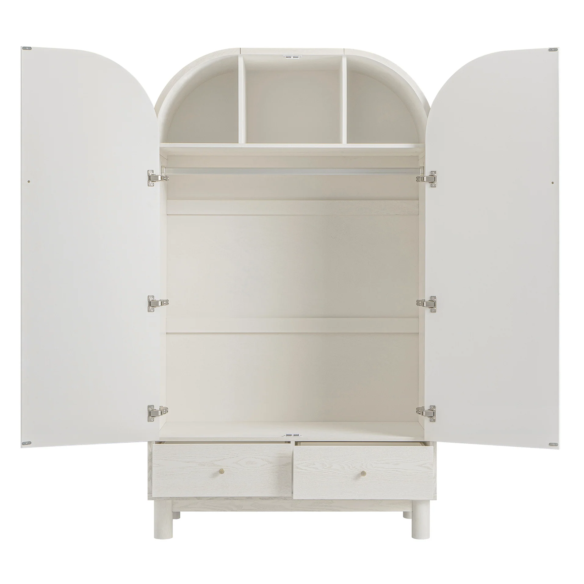 Maude Double Wardrobe, Washed White Ash - Image 12