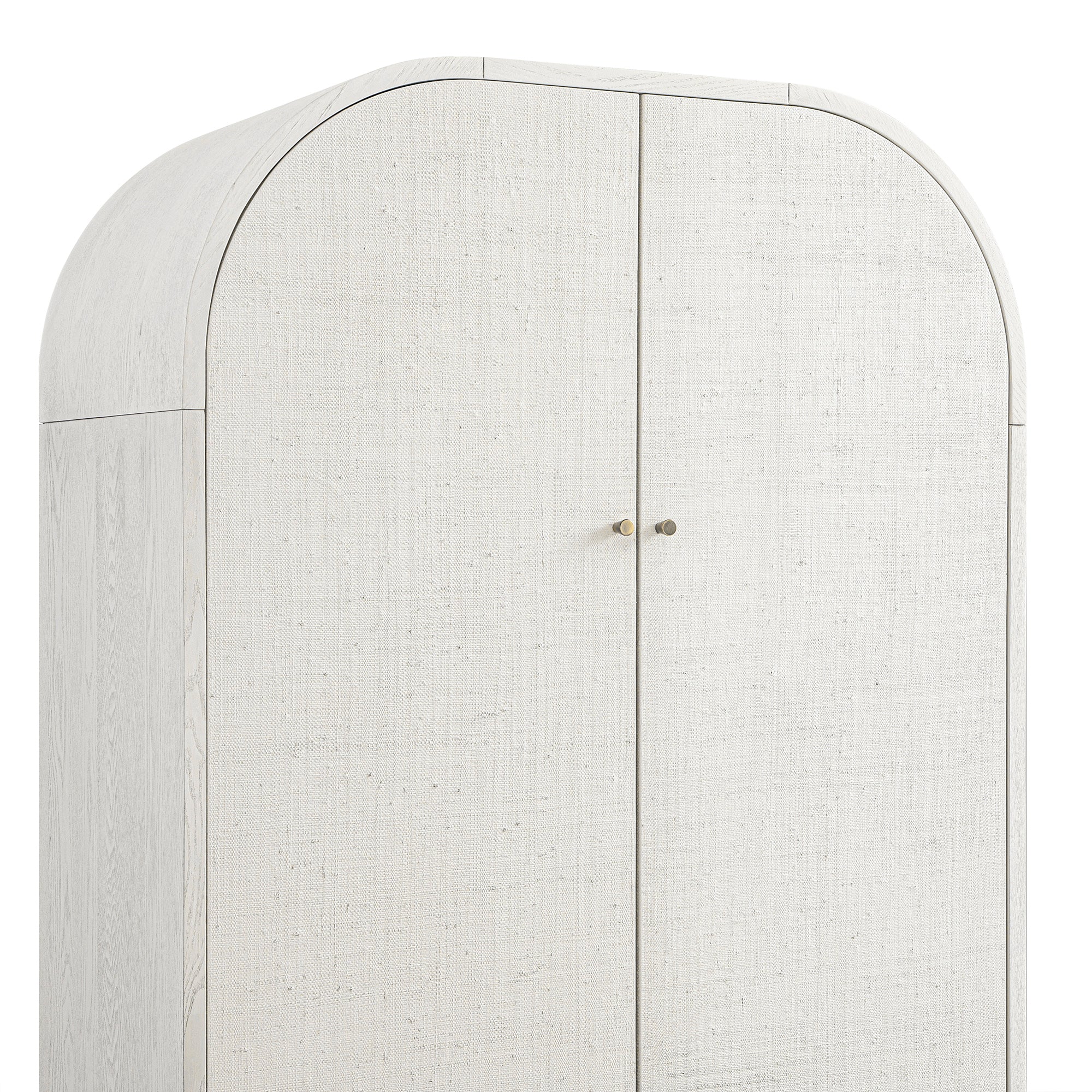 Maude Double Wardrobe, Washed White Ash with Raffia - Image 17