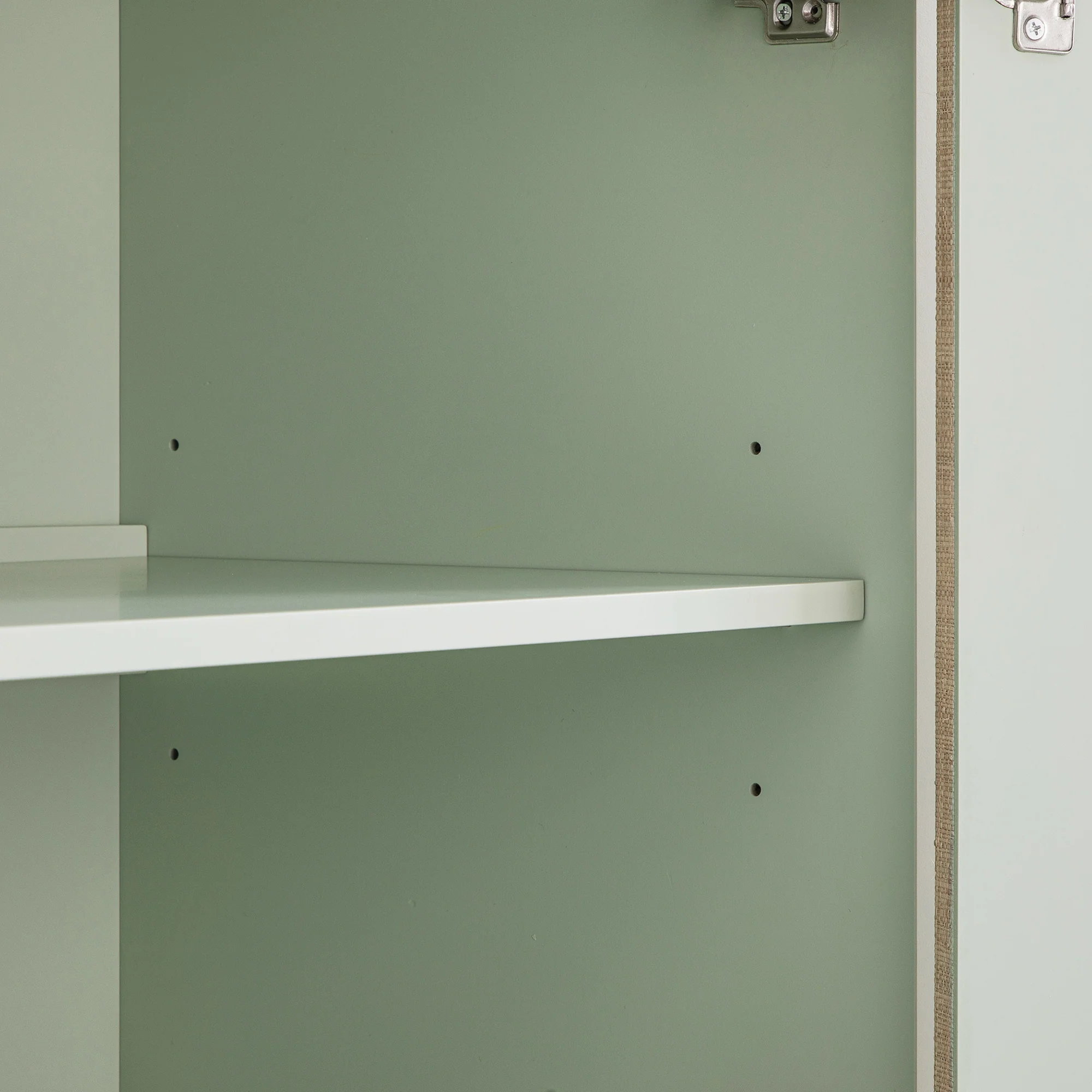Maude Large Storage Cabinet, Muted Pistachio Ash with Raffia - Image 17