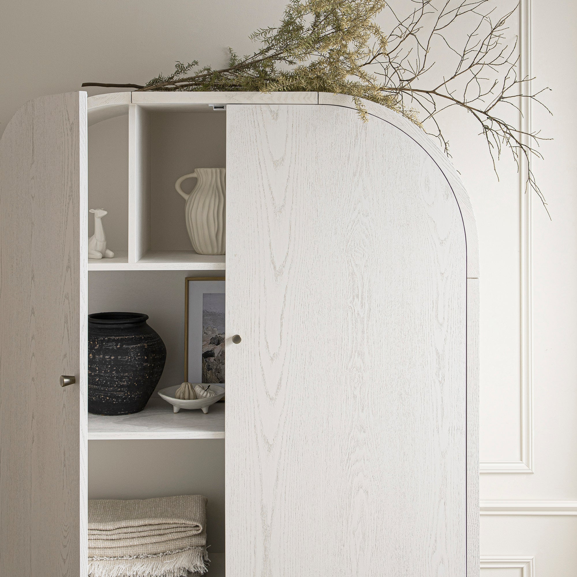 Maude Large Storage Cabinet, Washed White Ash - Image 4