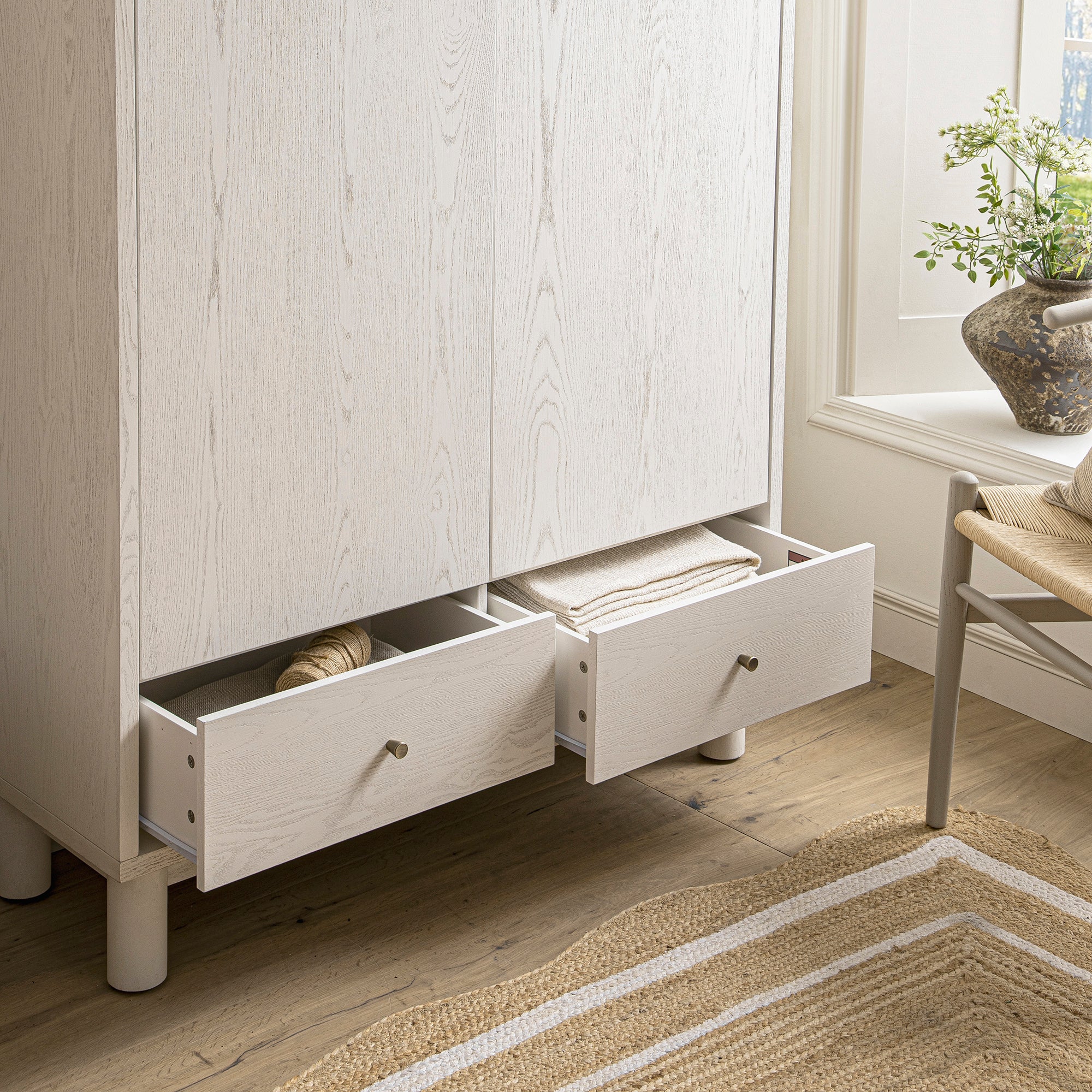 Maude Large Storage Cabinet, Washed White Ash - Image 6