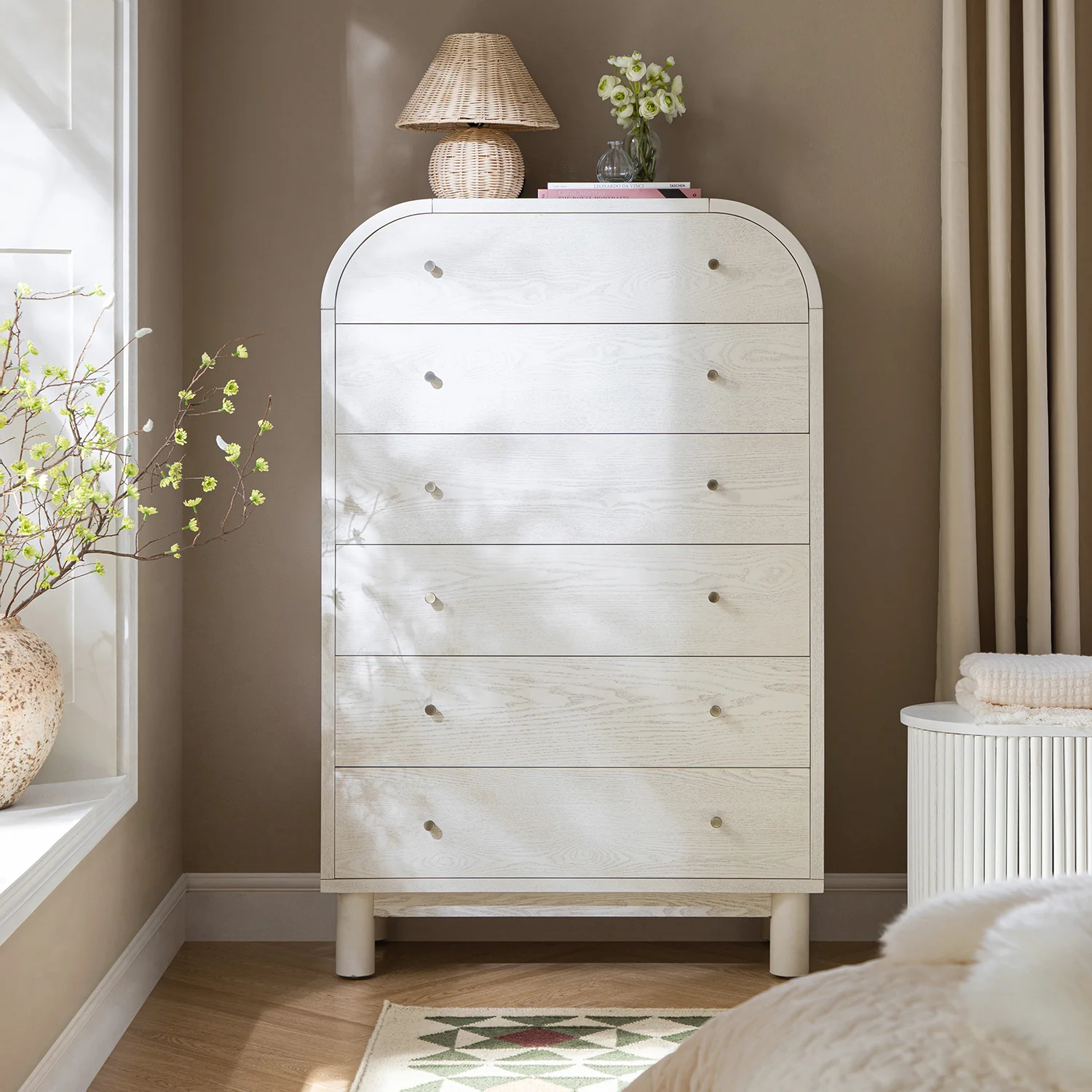 Maude Tall Chest, Washed White Ash - Image 2