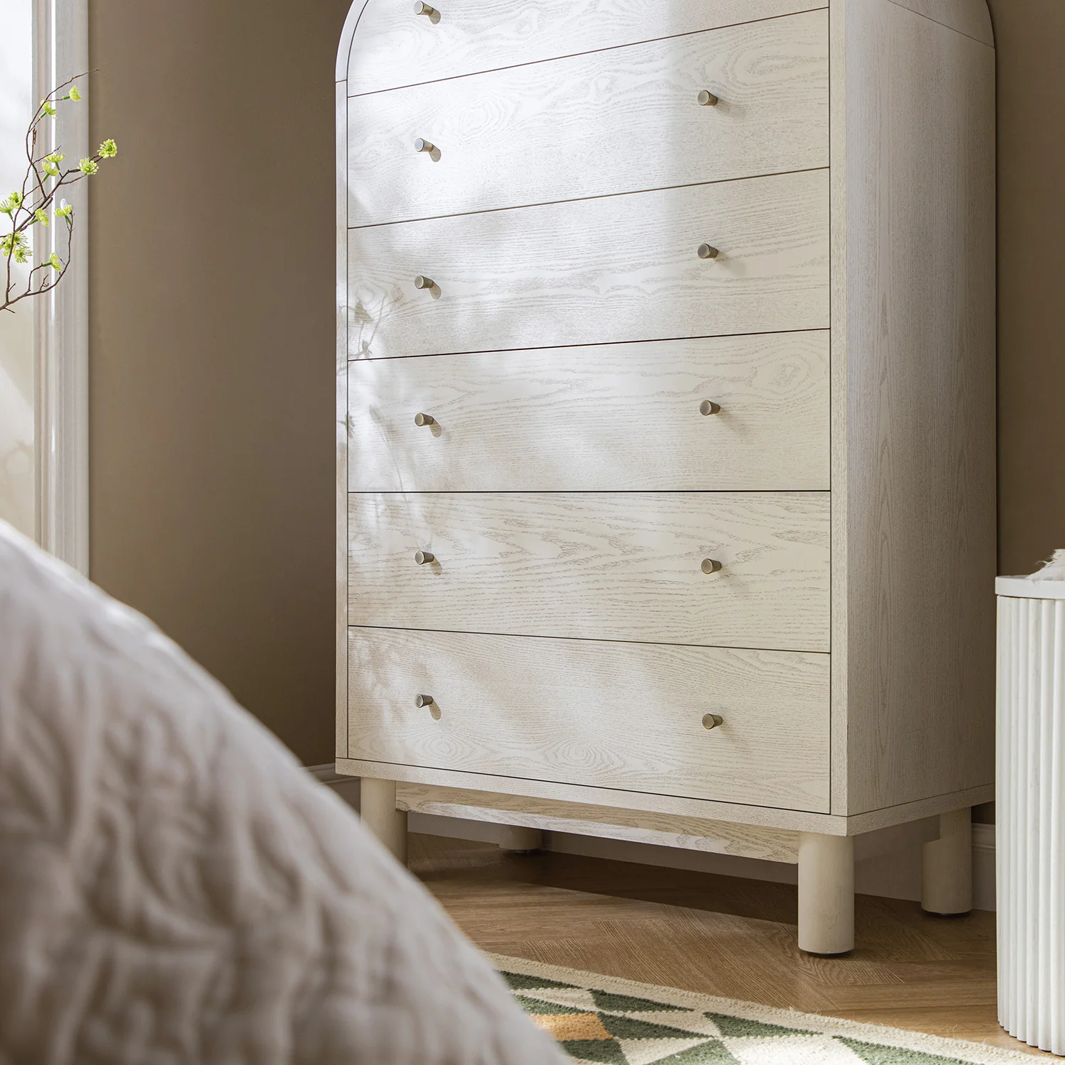 Maude Tall Chest, Washed White Ash - Image 6