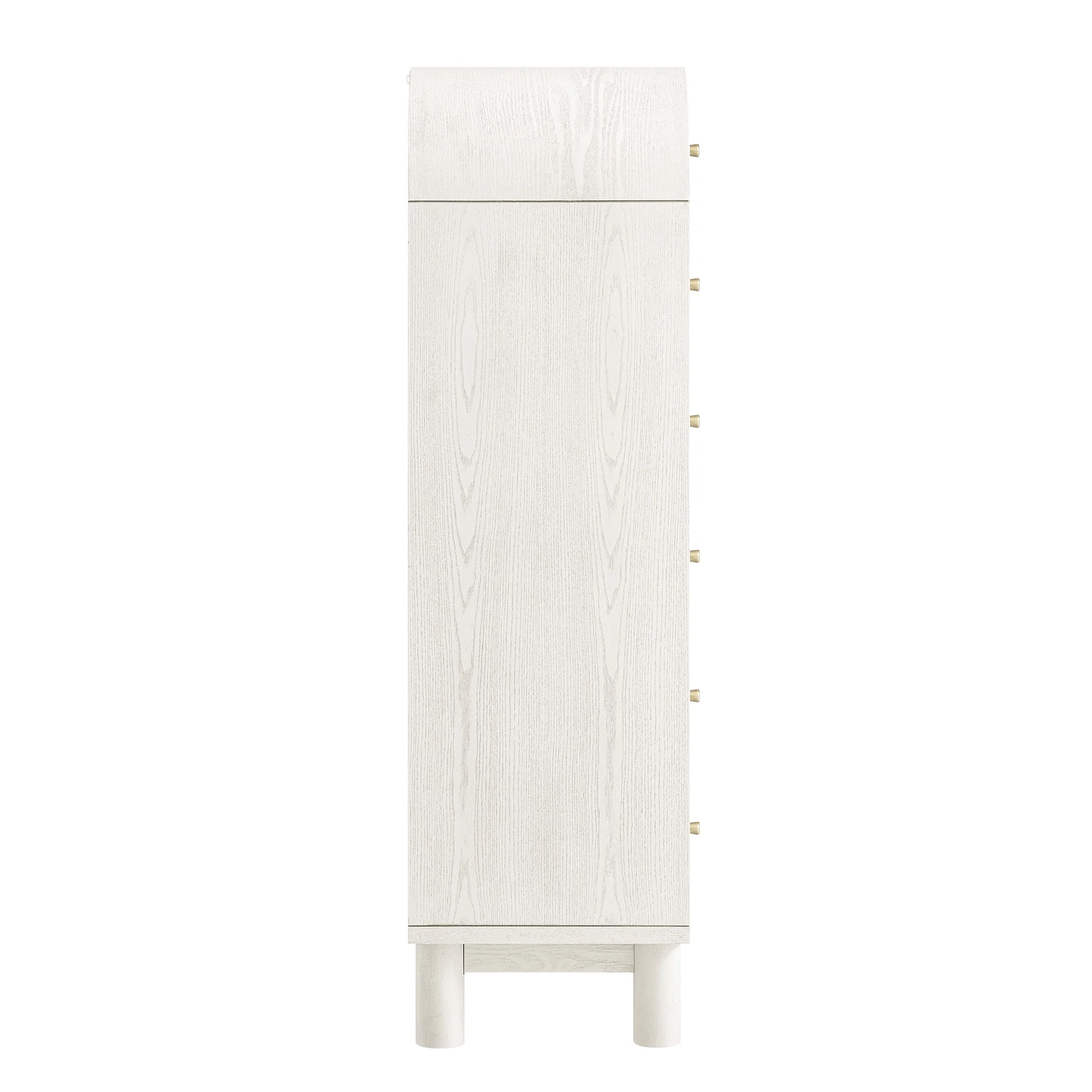 Maude Tall Chest, Washed White Ash with Raffia - Image 11
