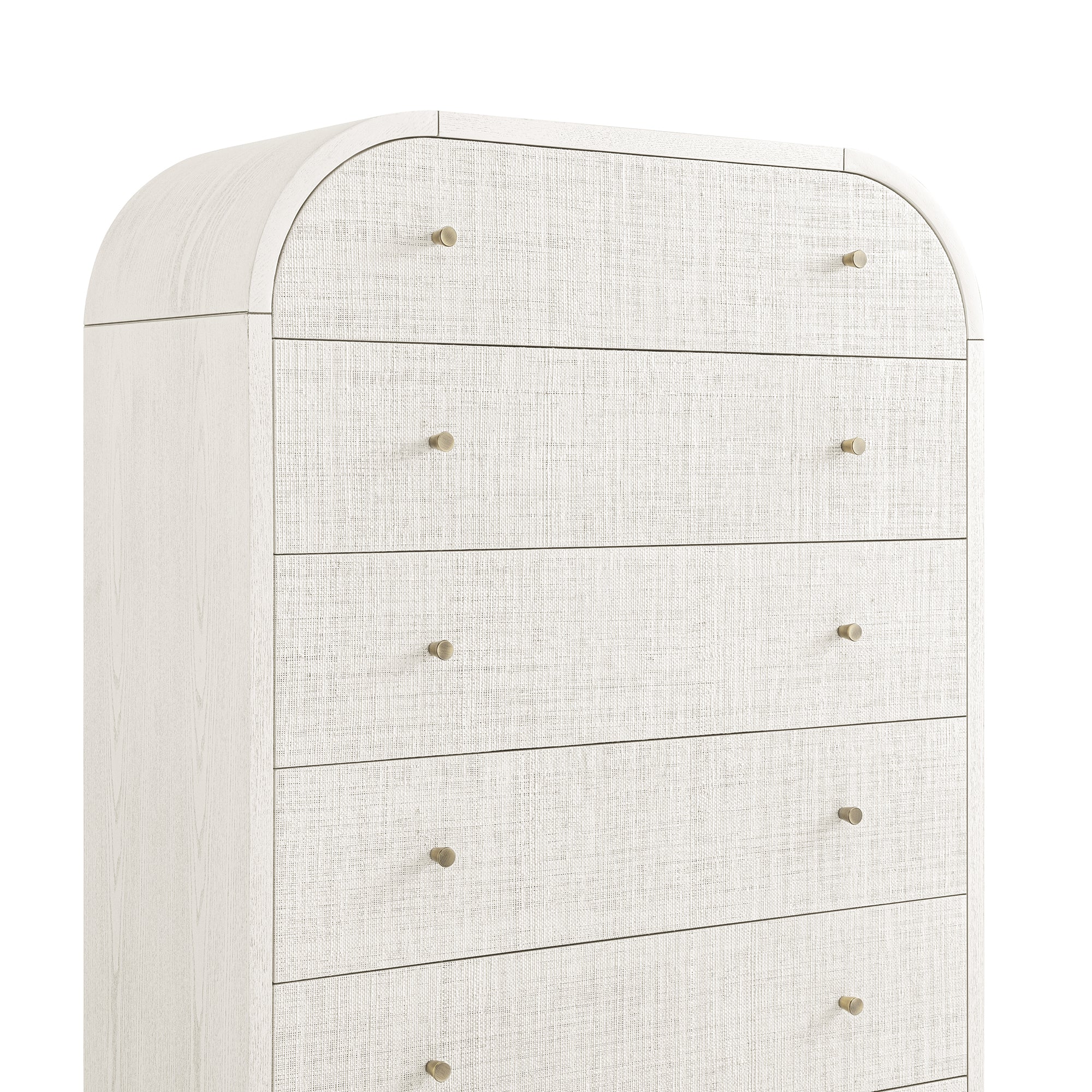 Maude Tall Chest, Washed White Ash with Raffia - Image 13