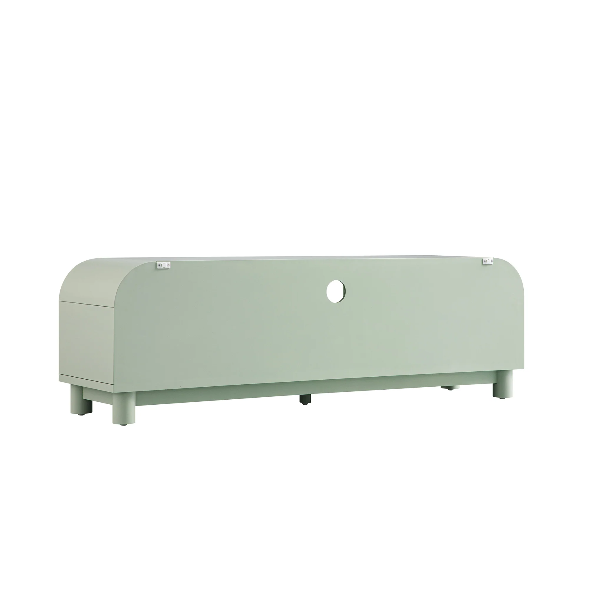 Maude TV Unit, Muted Pistachio Ash with Raffia - Image 8