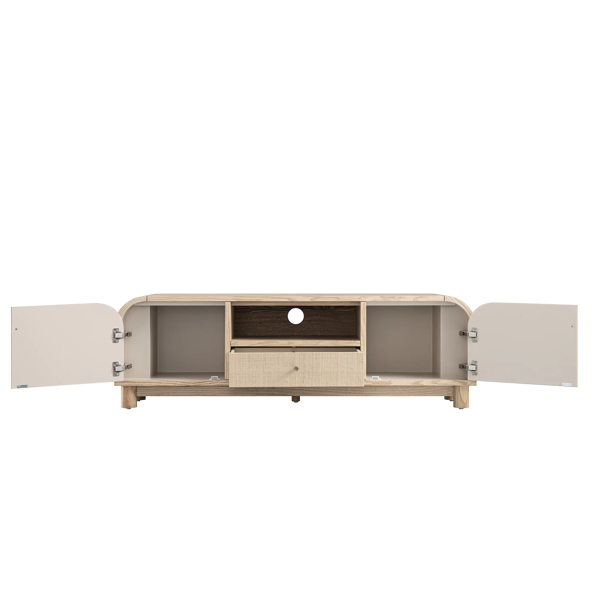 Maude TV Unit, Natural Ash with Raffia - Image 4