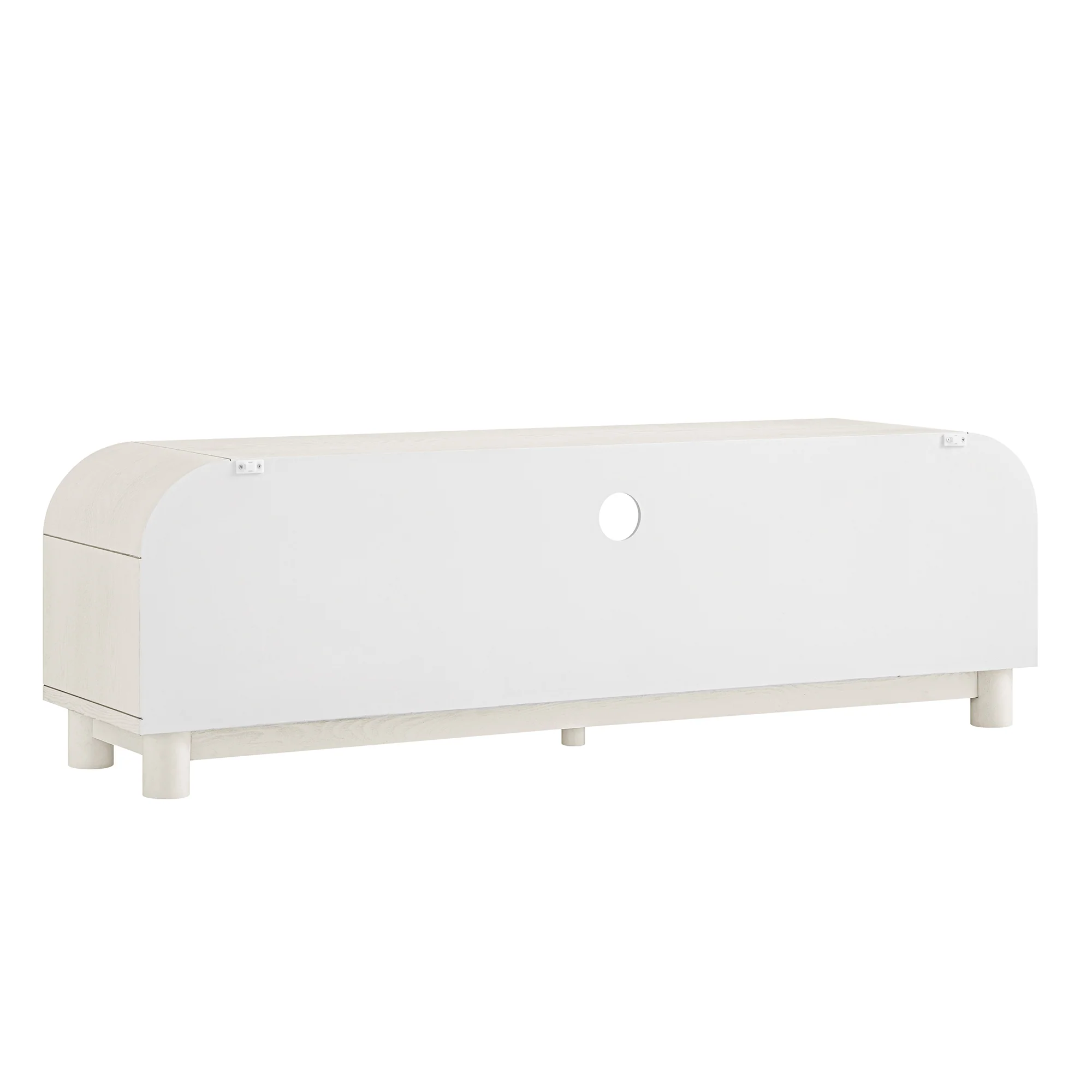 Maude TV Unit, Washed White Ash with Raffia - Image 14