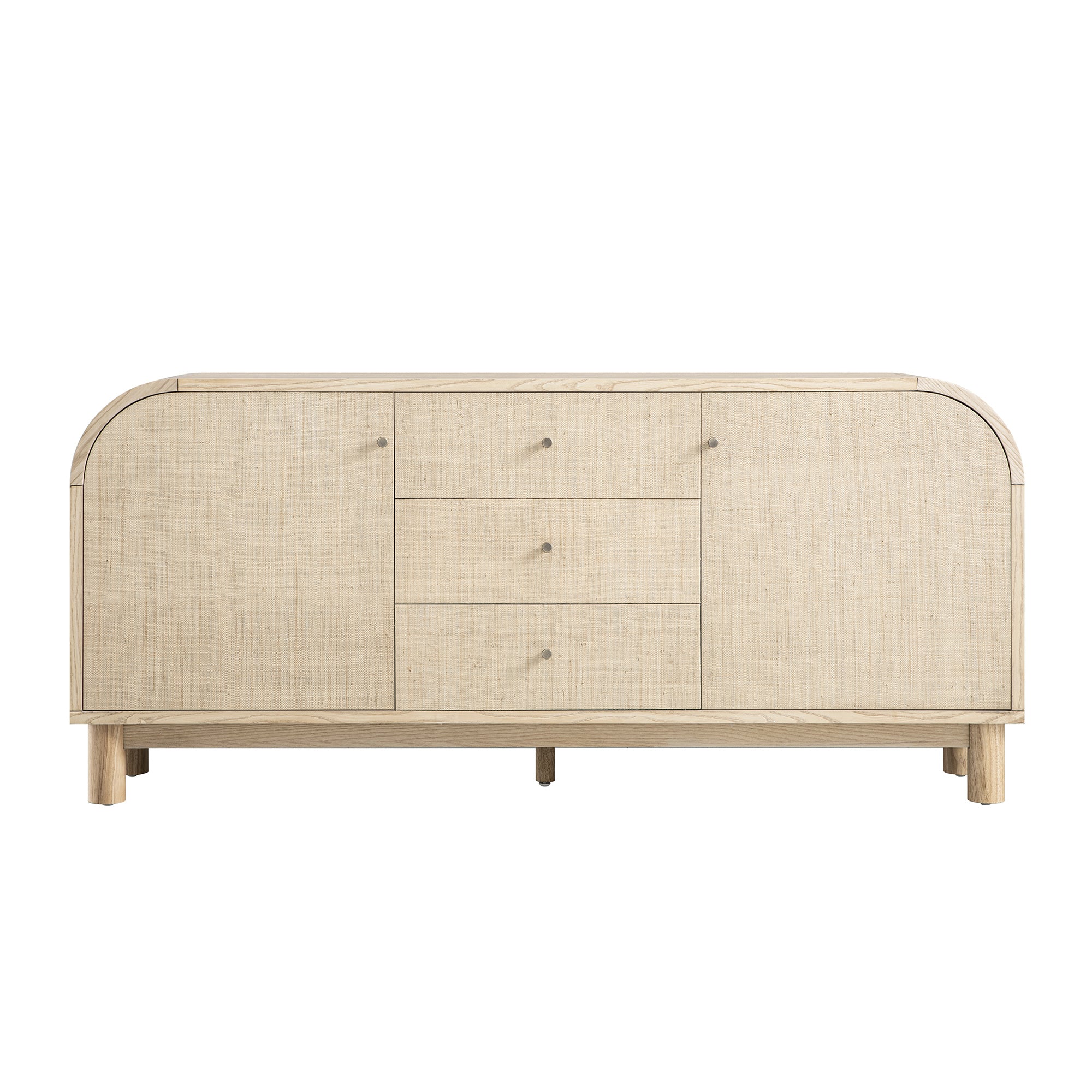Maude Wide 3-Drawer Sideboard, Natural Ash with Raffia - Image 7