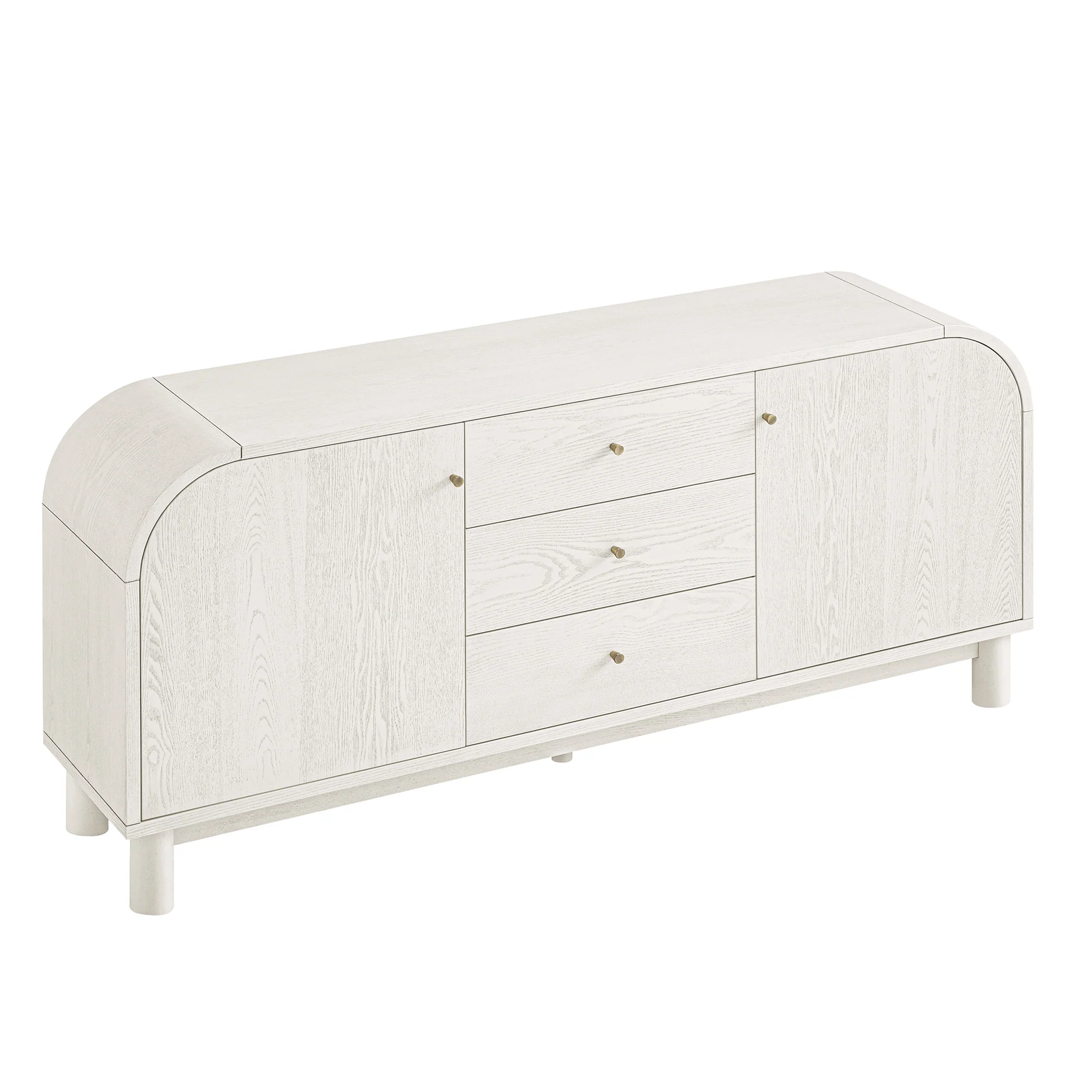 Maude Wide 3-Drawer Sideboard, Washed White Ash - Image 12