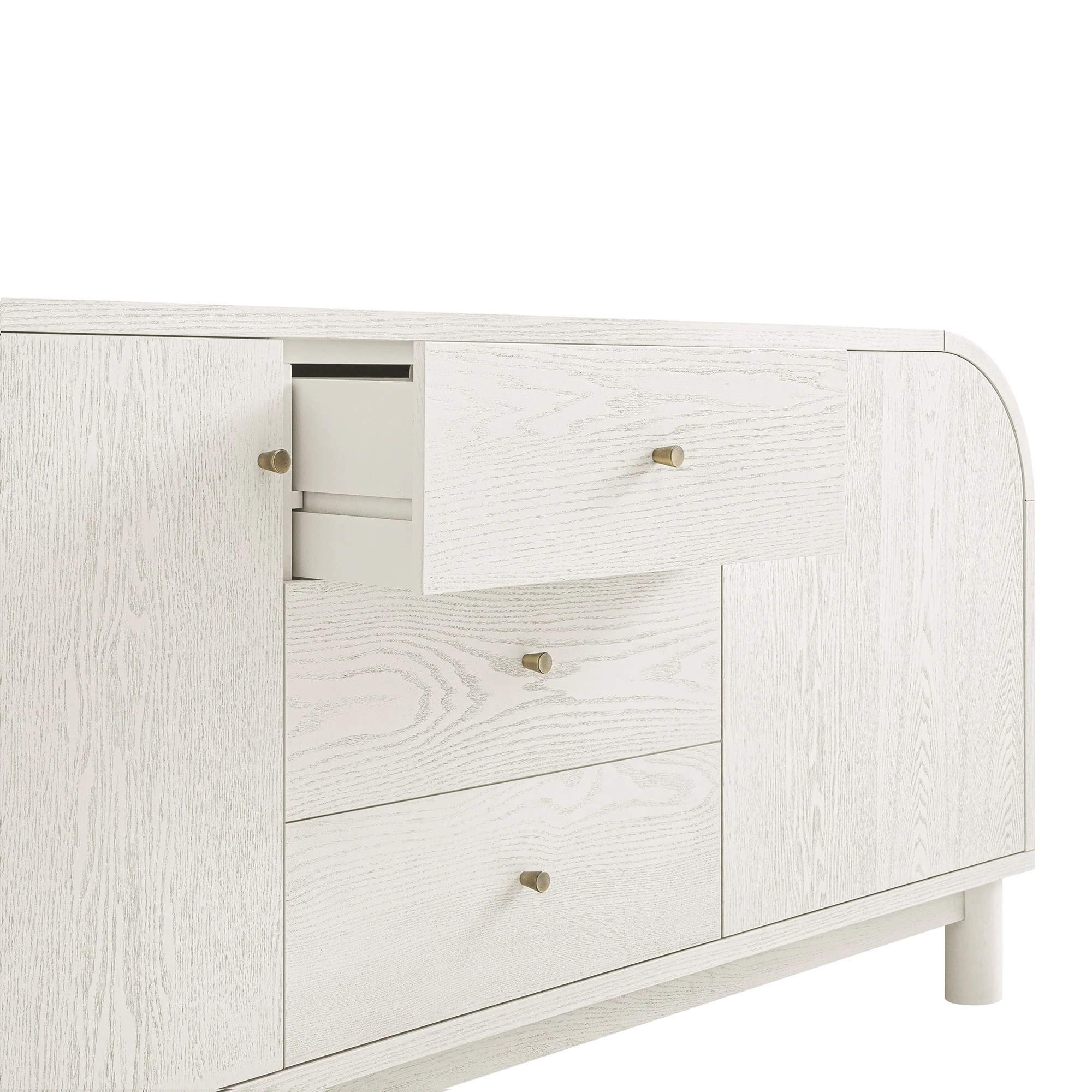 Maude Wide 3-Drawer Sideboard, Washed White Ash - Image 16