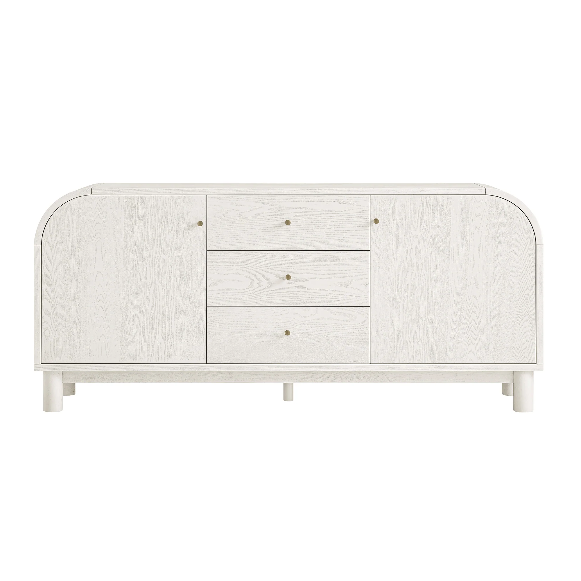 Maude Wide 3-Drawer Sideboard, Washed White Ash - Image 8