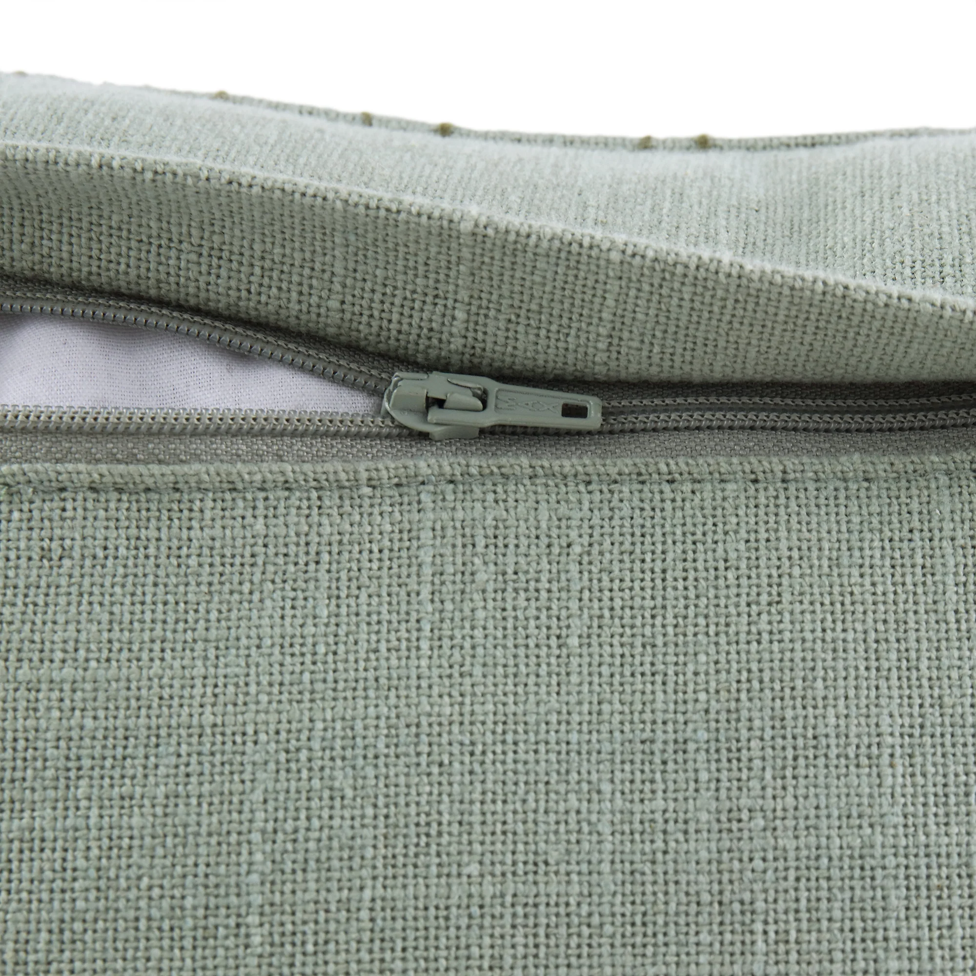 Meadow Hand Beaded and Embroidered Sage Green Cushion - Image 7