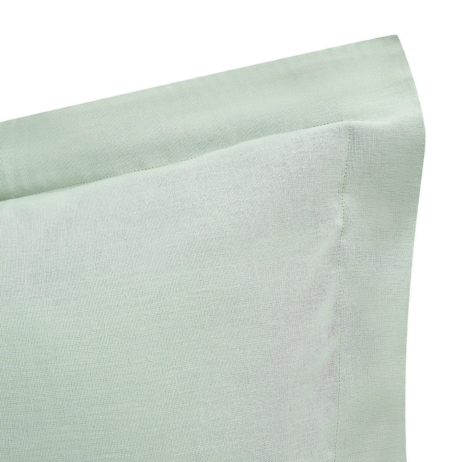 Meadow Seafoam Green Sprig Embroidered Linen Blend King Size Oxford Pillowcases - Pair - Image 3