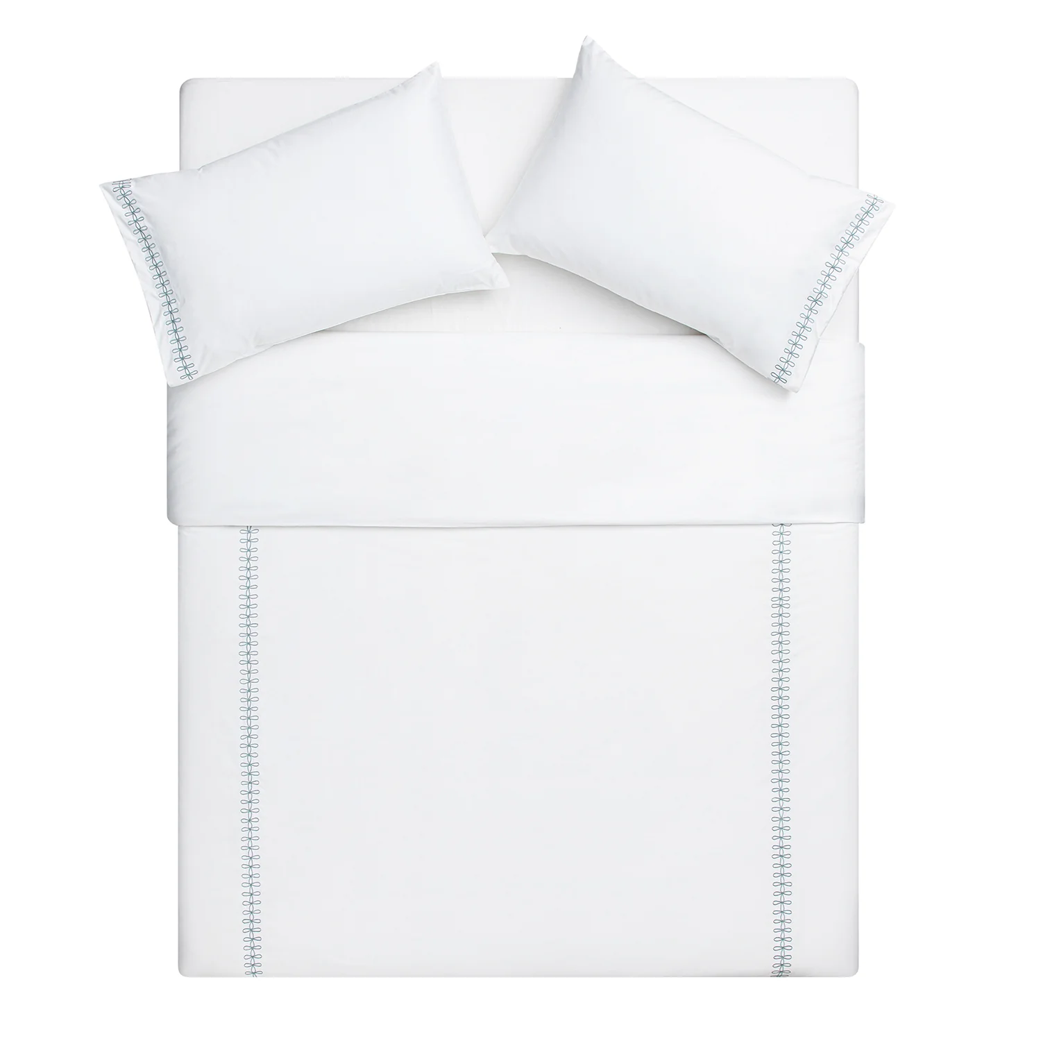 Milano Air Force Blue Knot Embroidered 600 Thread Count Cotton Sateen Duvet Set - Image 4