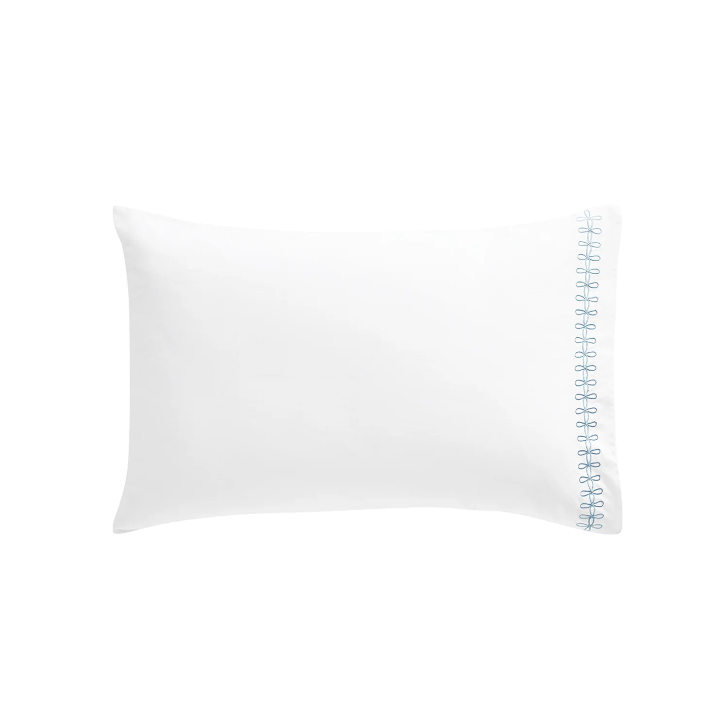 Milano Air Force Blue Knot Embroidered 600 Thread Count Cotton Sateen Regular Pillowcases - Pair - Image 2