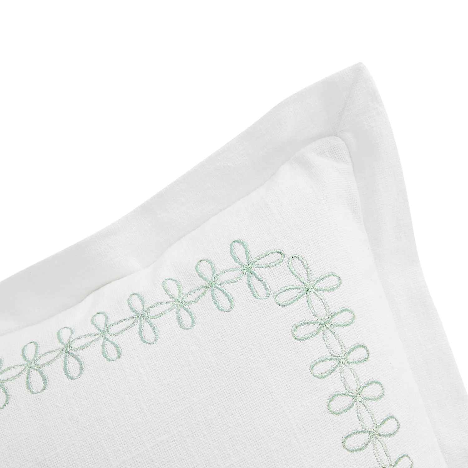 Milano Sea Spray Green Knot Embroidered Cotton Cushion - Image 6